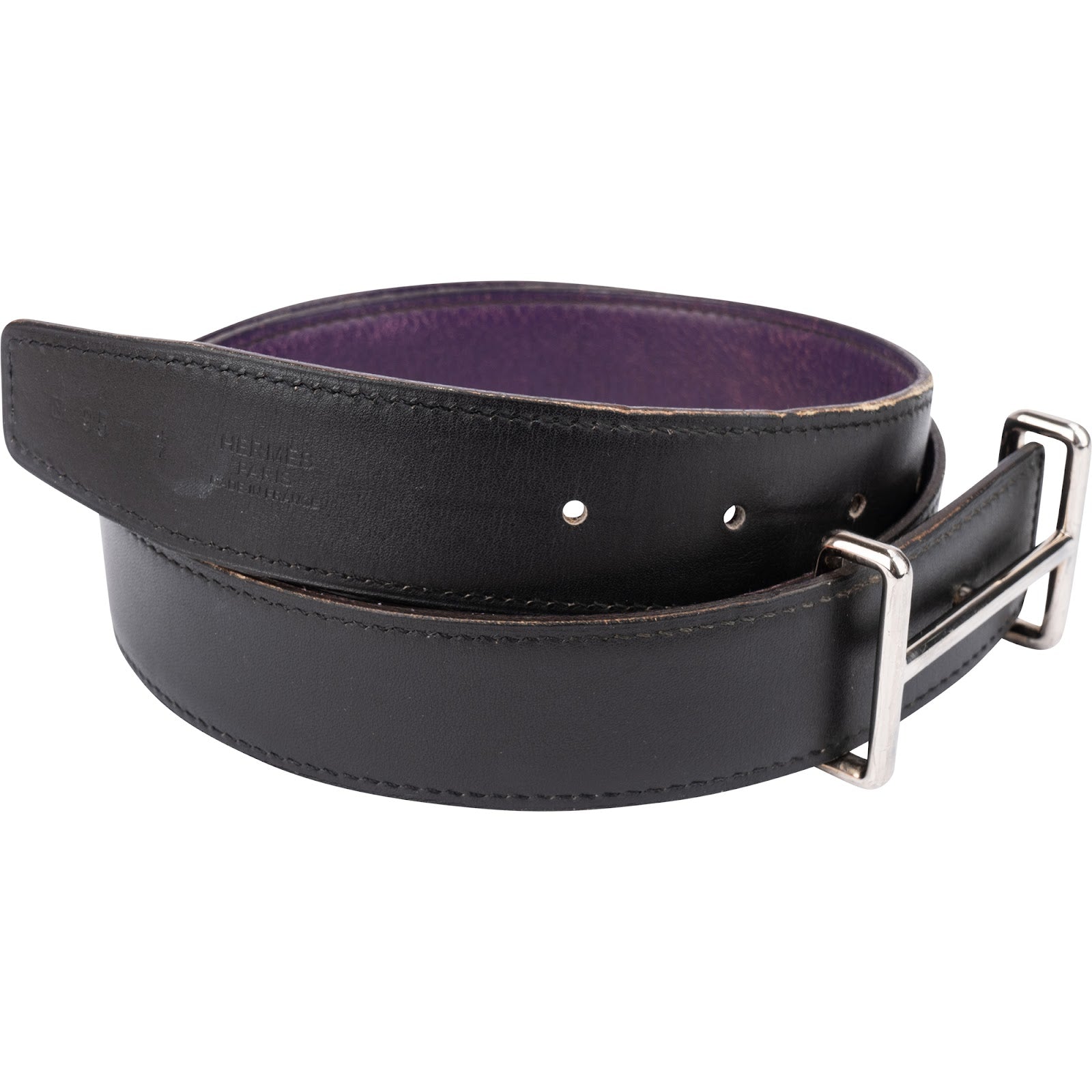 Hermès - Bicolor Reversible Palladium H Belt (95)