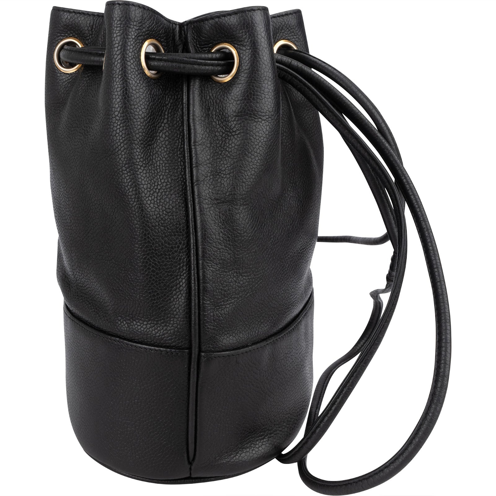 Chanel Caviar Leather CC Drawstring Bucket Crossbody Bag