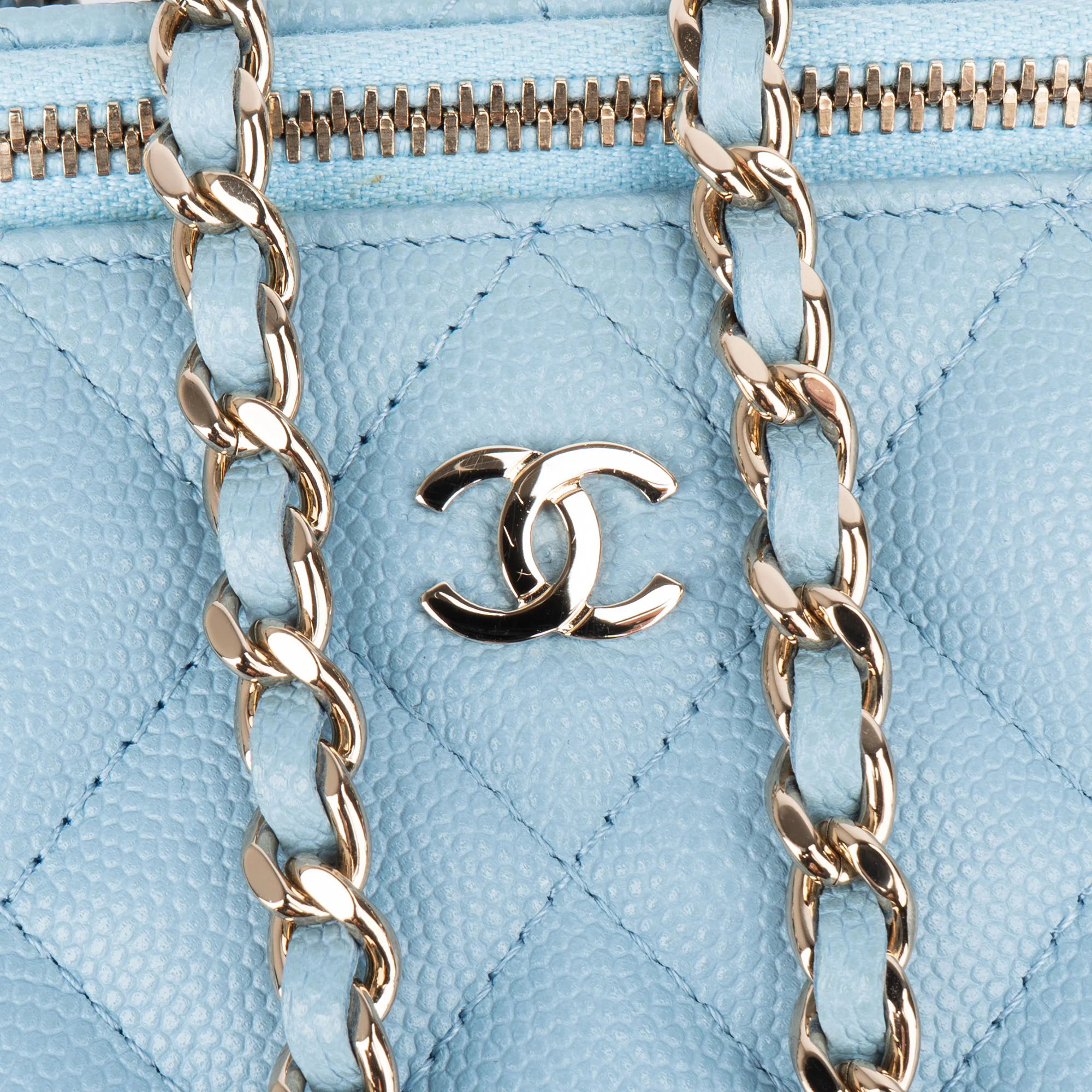 Chanel Quilted Caviar Leather Vanity Crossbody Bag