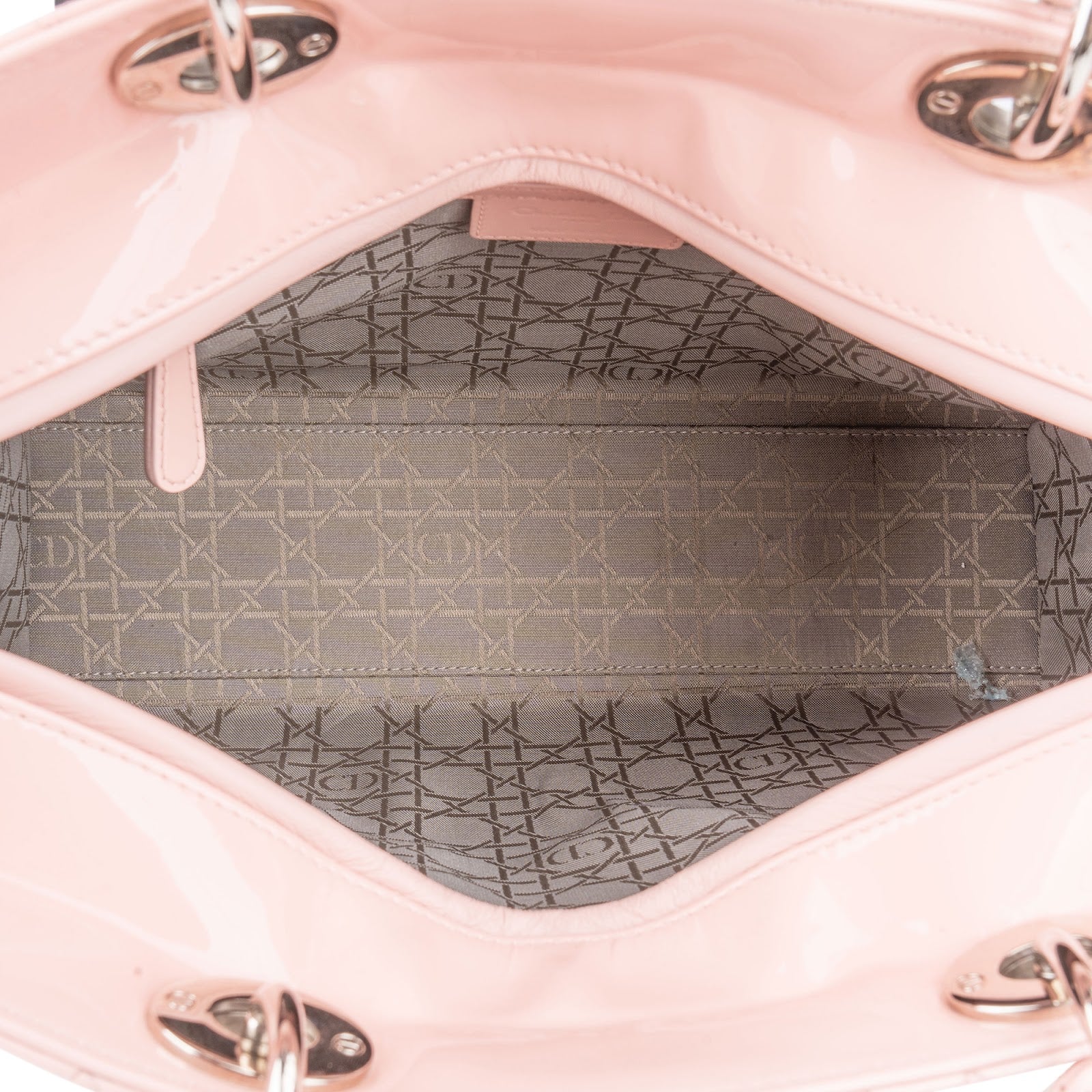 Christian Dior Quilted Patent Leather Lady Dior Handbag