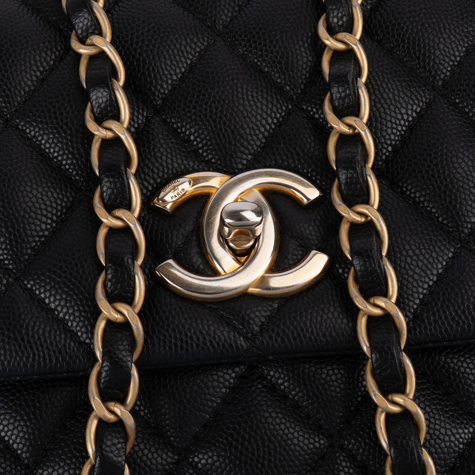 Chanel Jumbo Caviar Leather Coco Handle Handbag