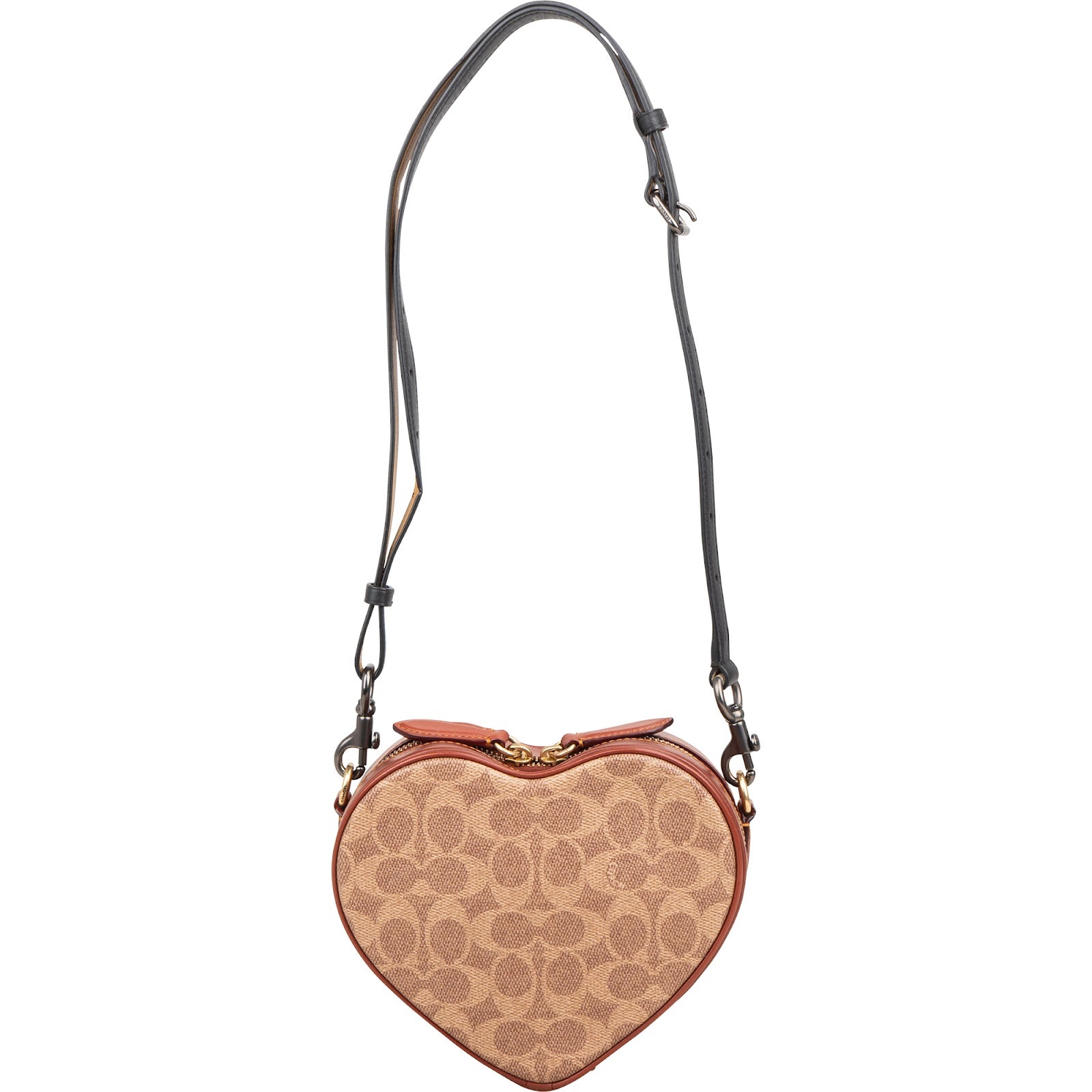 Coach Monogram Signature Canvas Heart Crossbody Bag