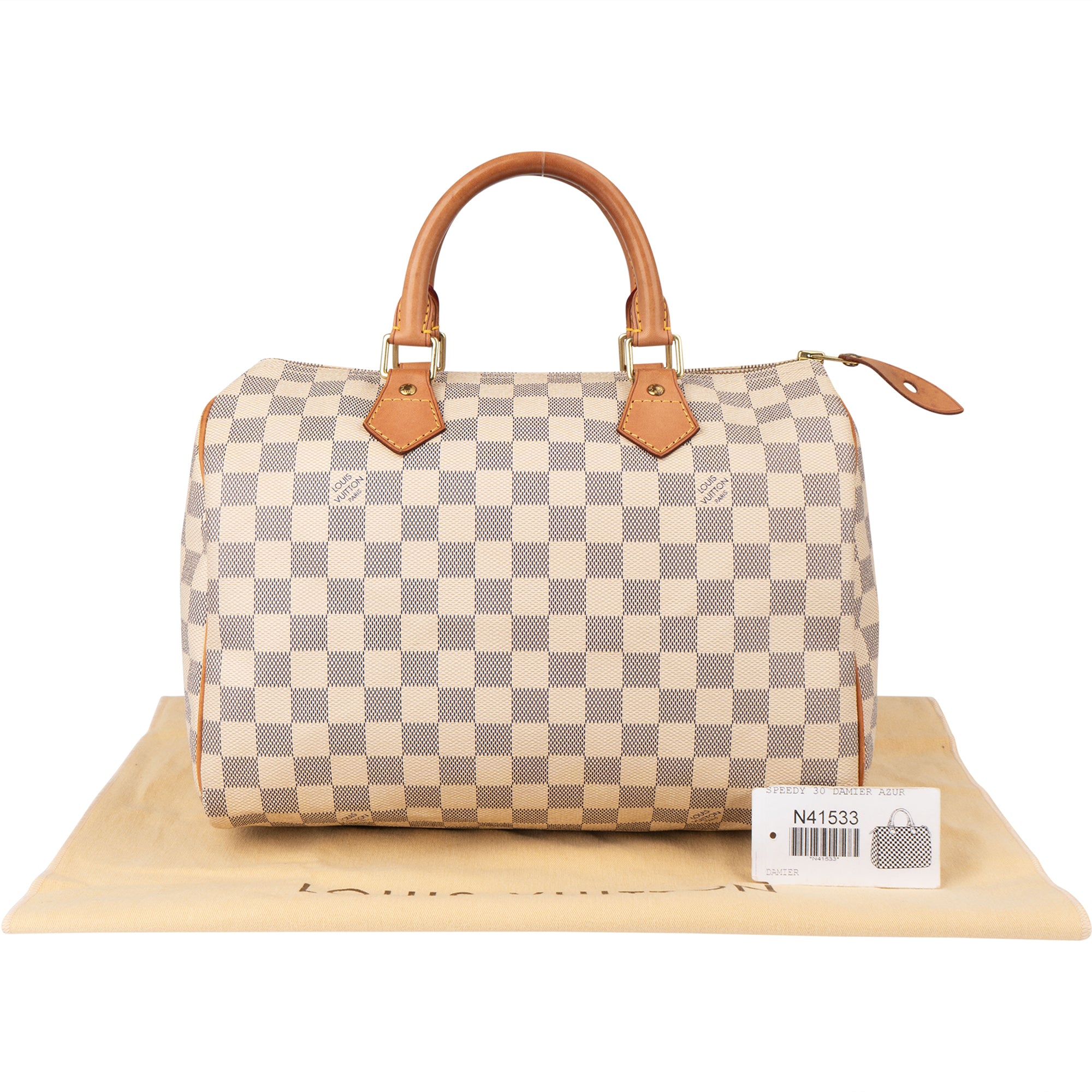 Louis Vuitton Damier Azur Monogram Speedy 30 Boston Bag