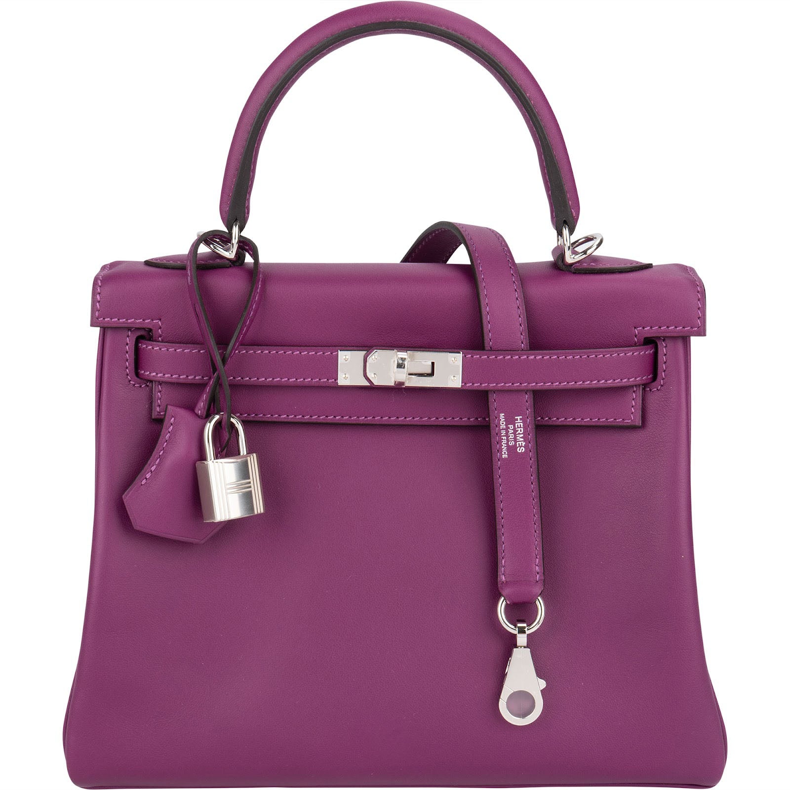 Hermès Swift Anemone Kelly Palladium 25 Sellier Handbag