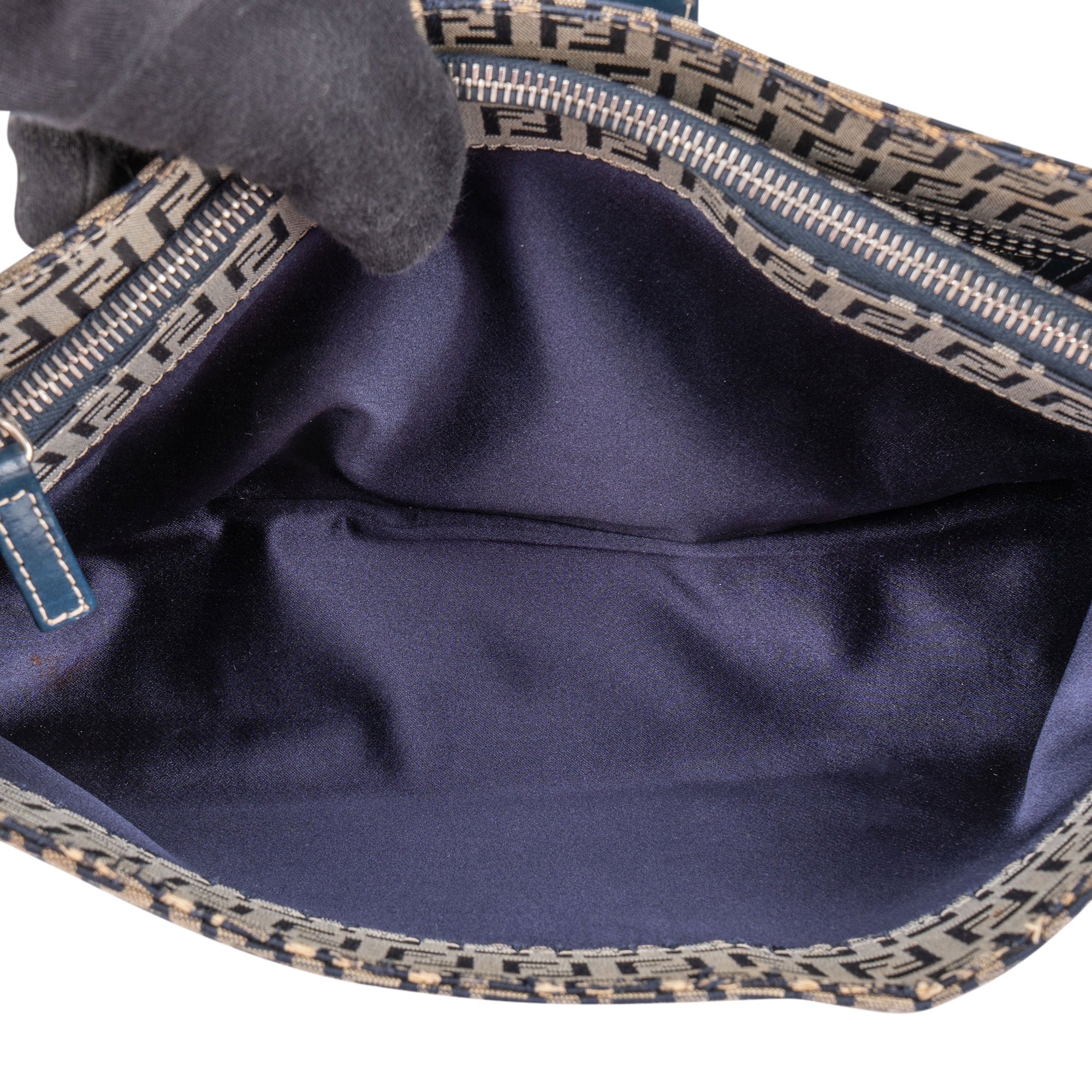 Fendi FF Monogram Baguette Buckle Shoulder Bag