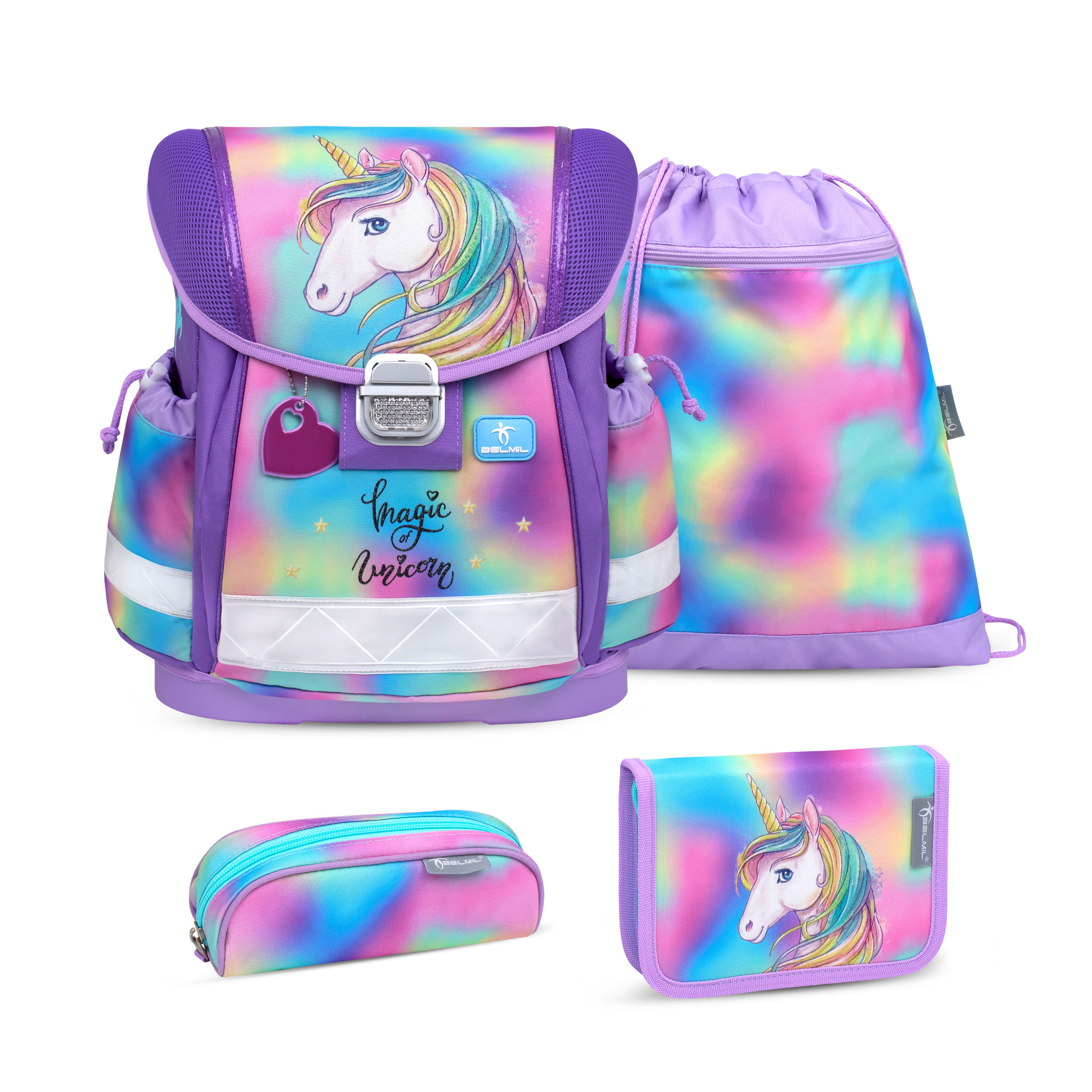 Classy ergonomisches Schulranzenset 4tlg. - Rainbow Color