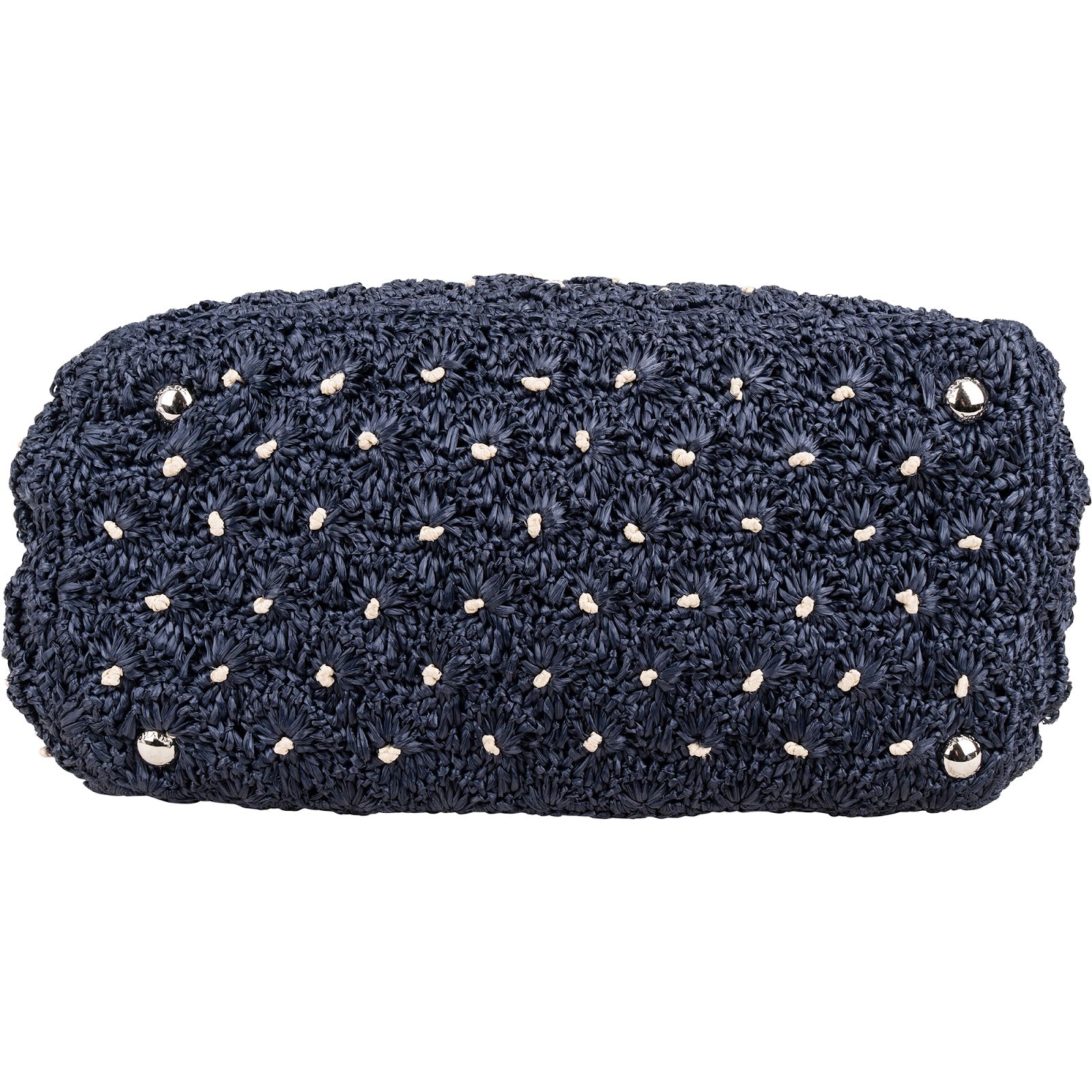 Prada - Woven Raffia Polka-Dot Shoulder Bag