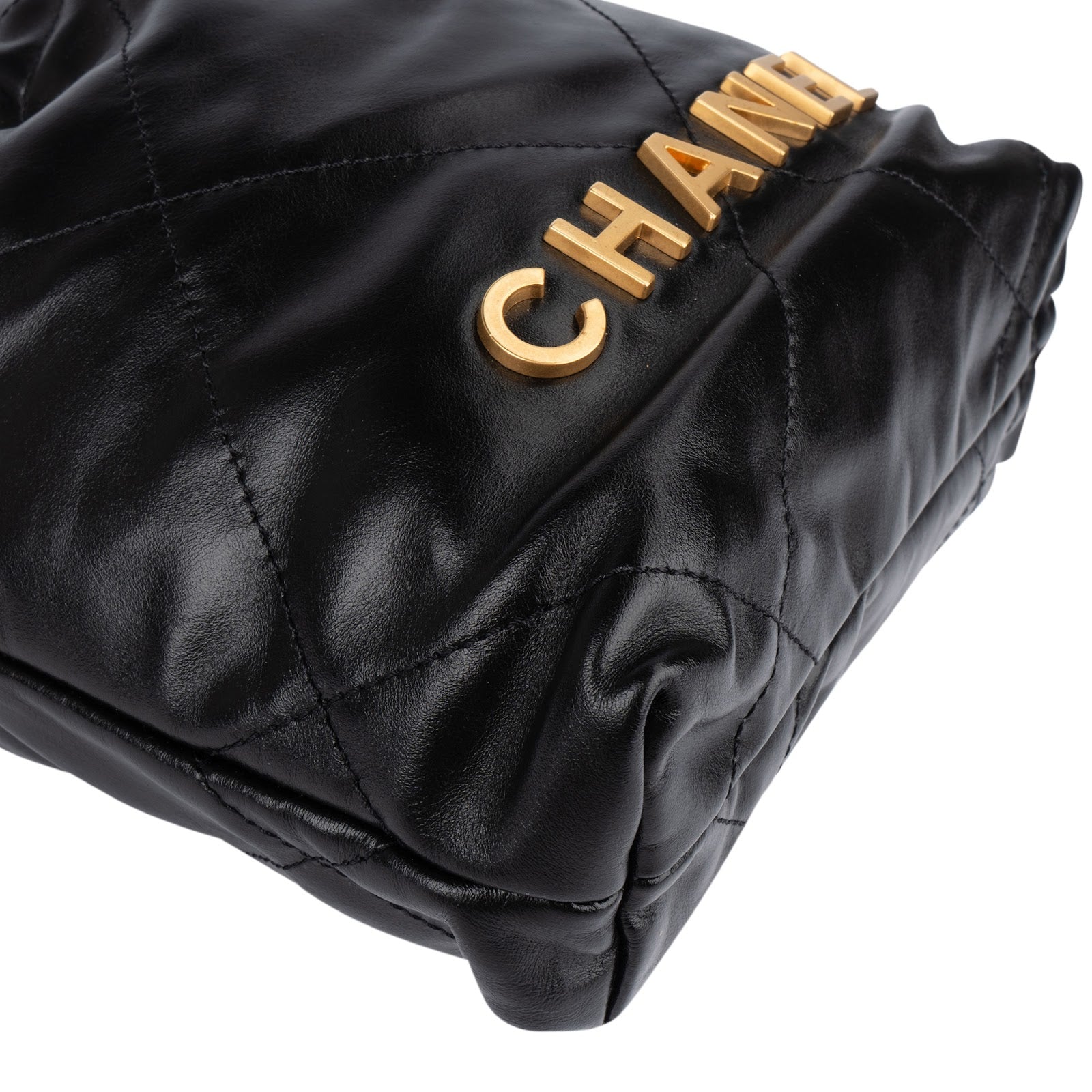 Chanel 22 Stitching Lambskin Small Drawstring Crossbody Bag