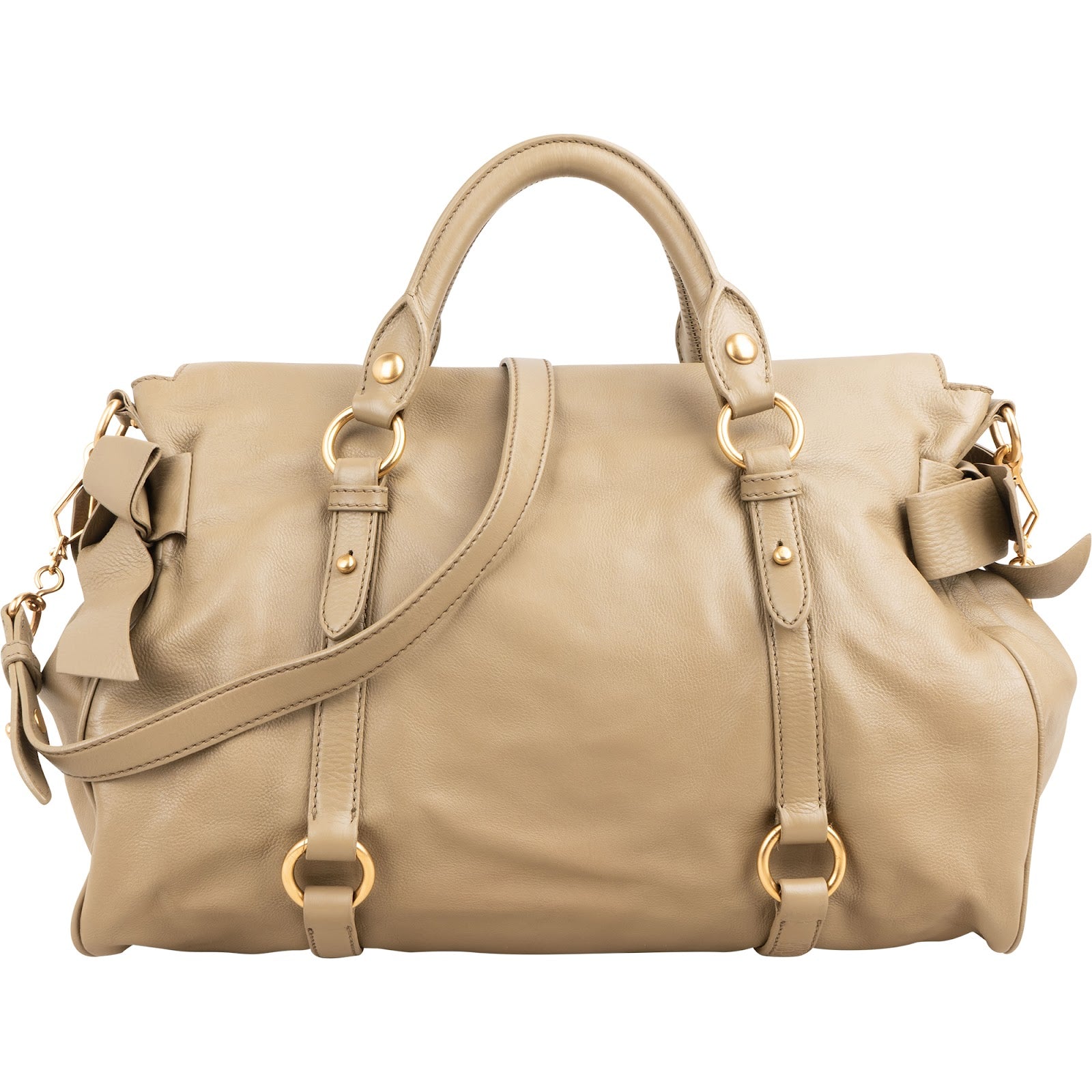 Miu Miu – Vitello Lux Leather Bow Schultertasche