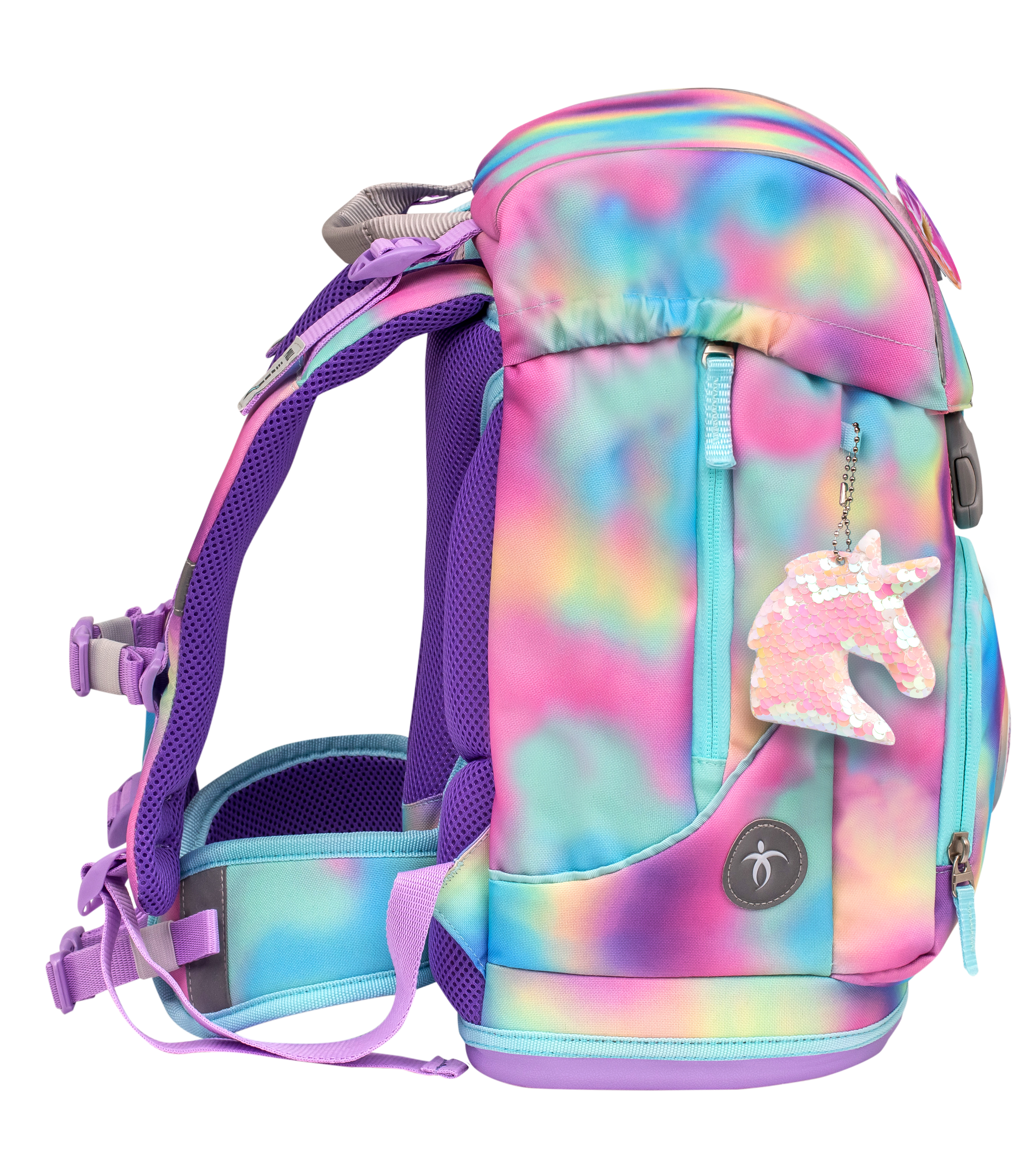 Motion Schulranzen Set 5-teilig mit 6 Patches - Rainbow Color