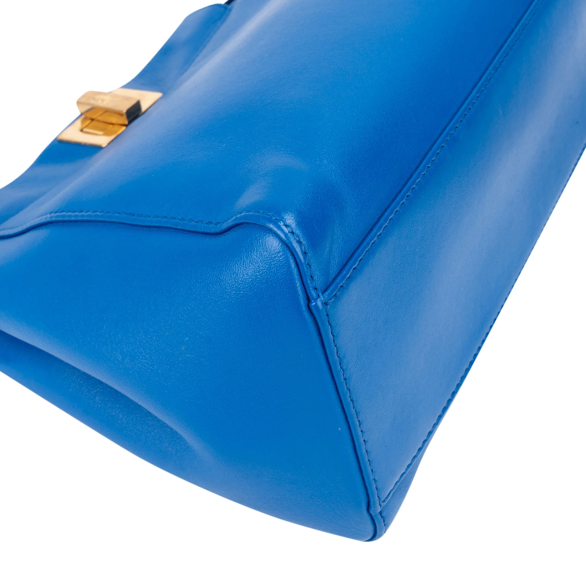 Fendi Blue Leather Peekaboo Handbag
