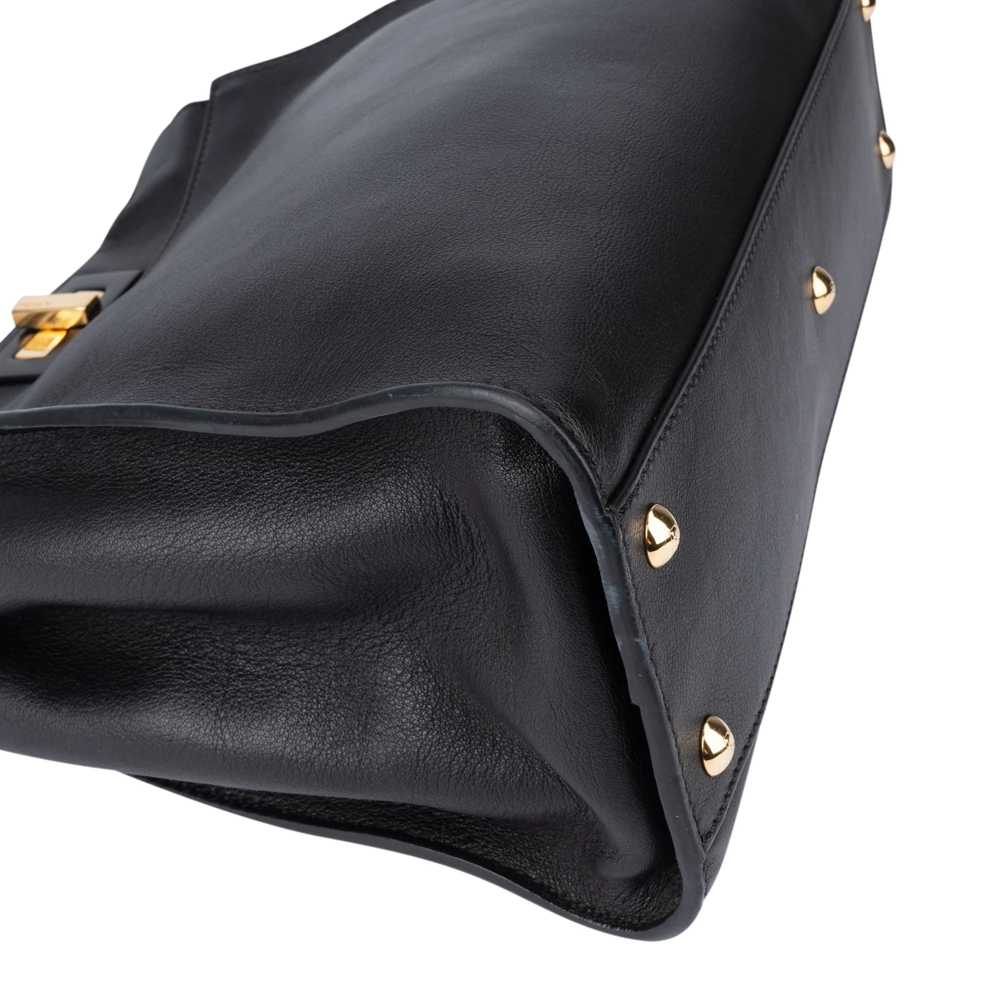 Fendi Black Leather Peekaboo Handbag