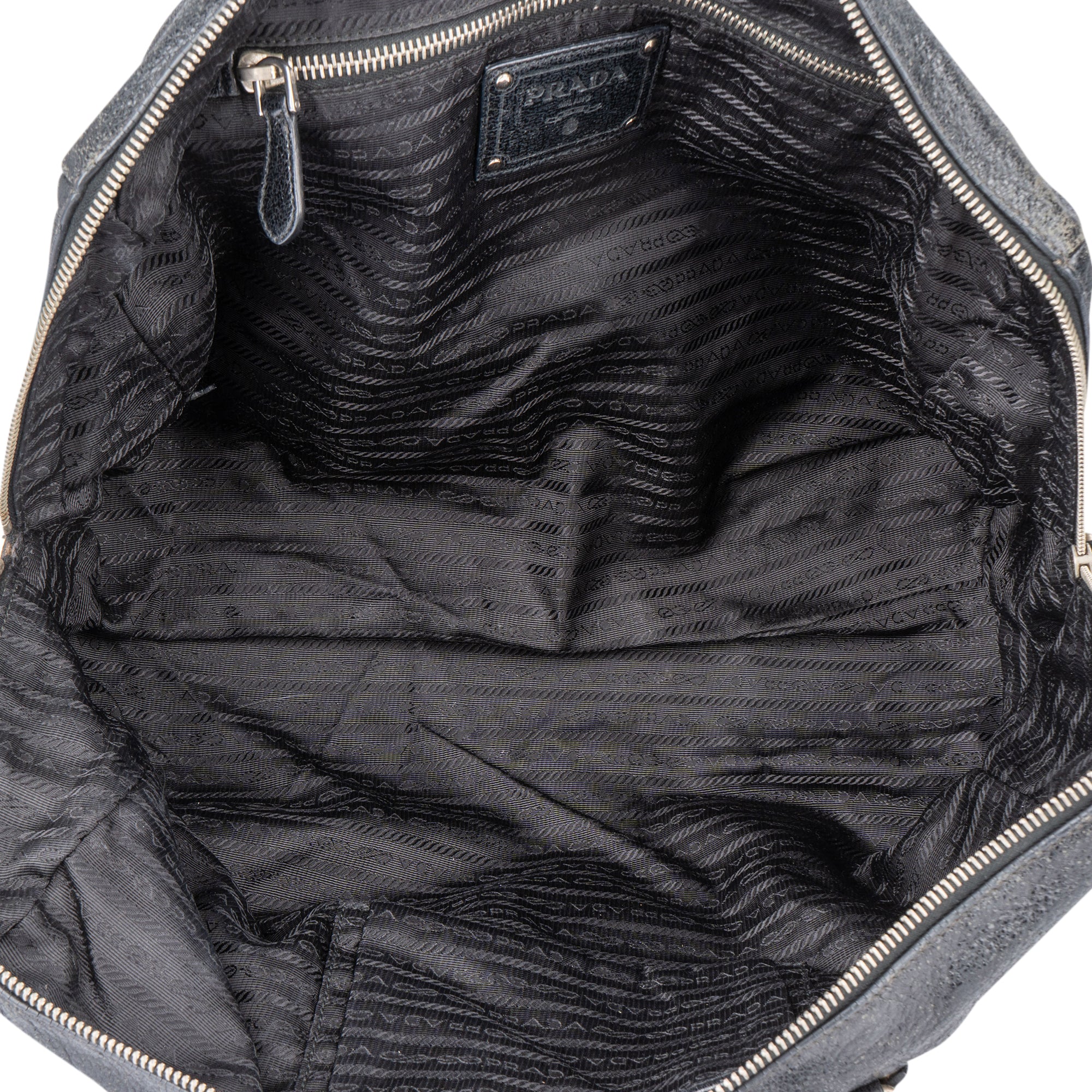 Prada Shimmering Leather City Boston Bag
