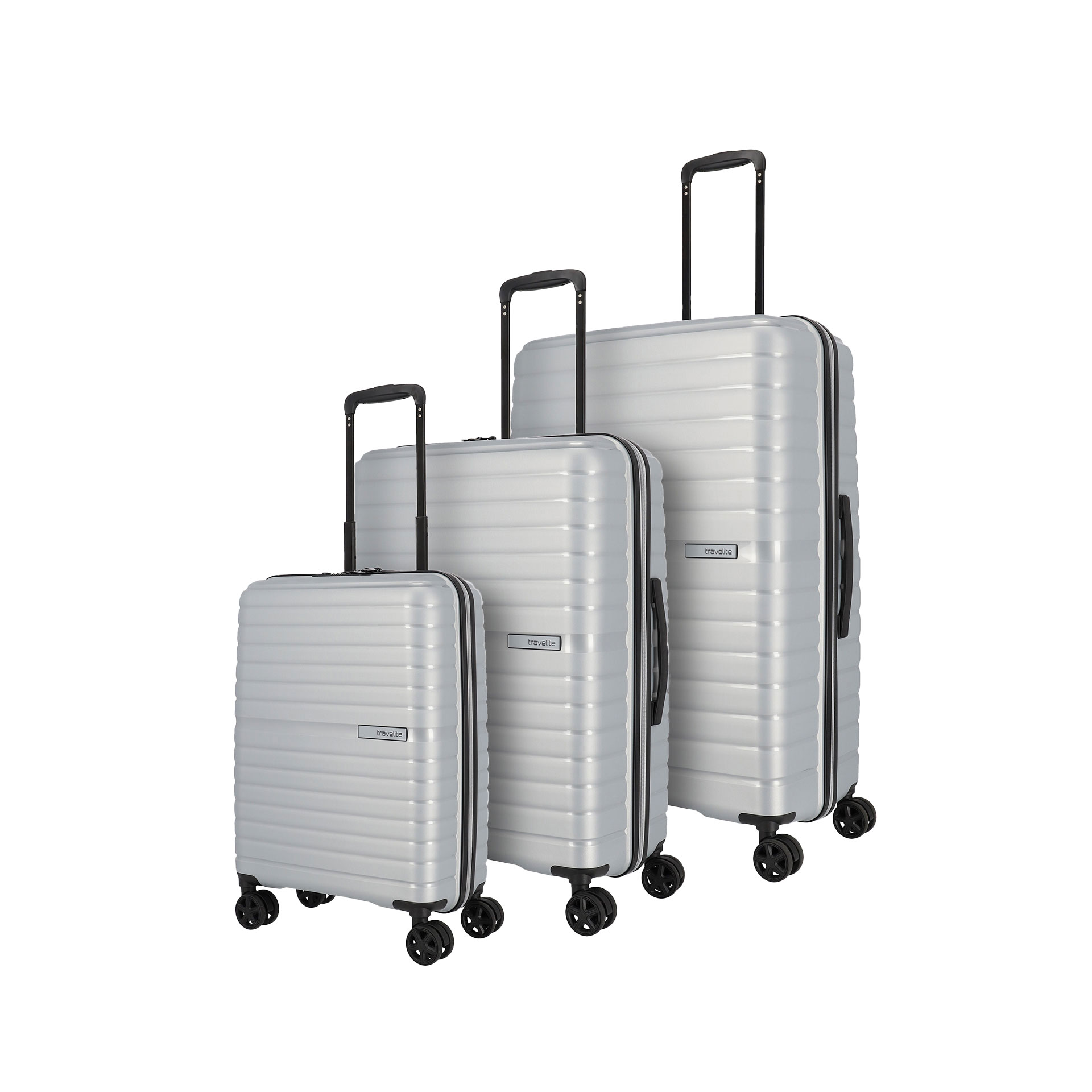 TRIENT suitcase set size L/M/S - silver