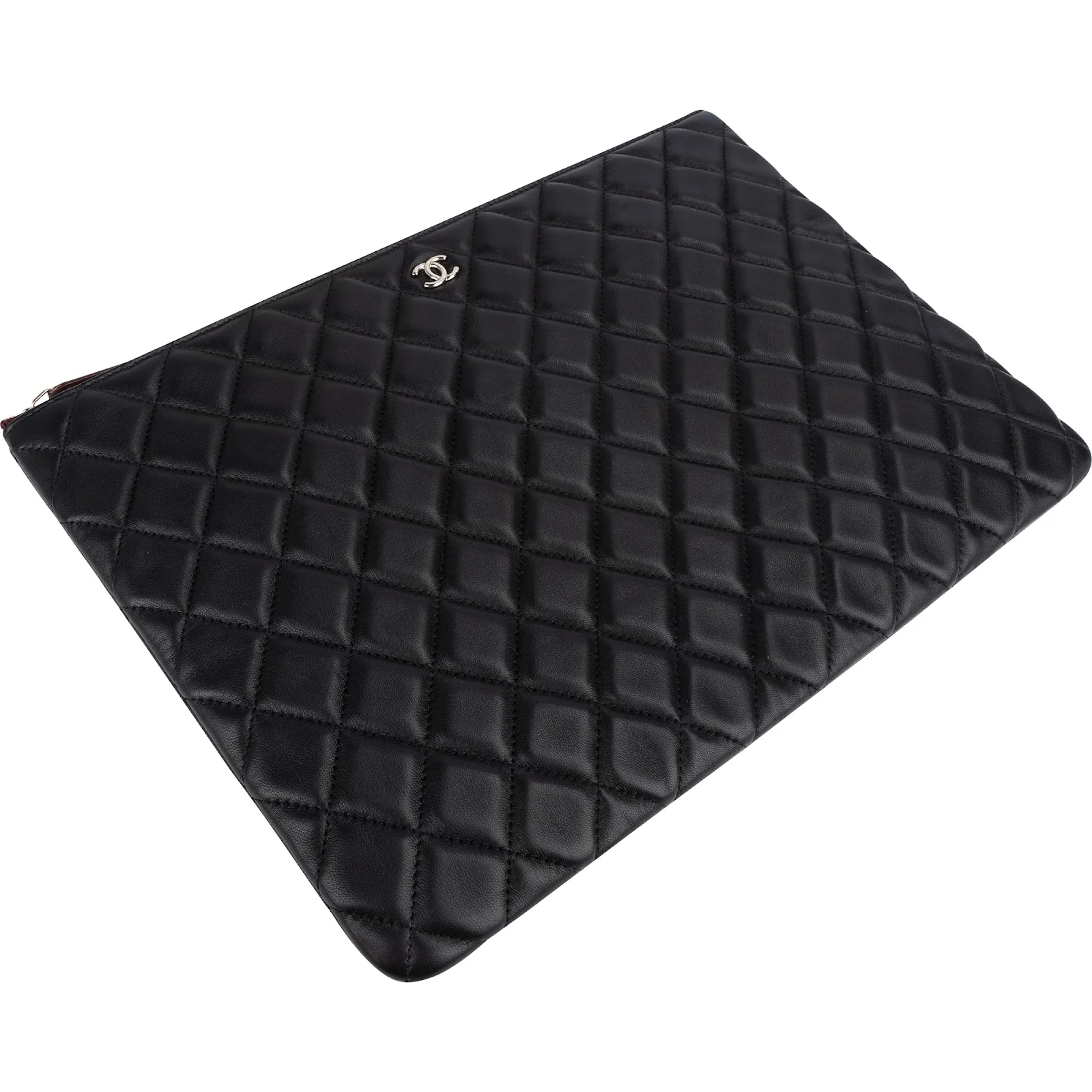 Chanel Quilted Lambskin CC Clutch Bag