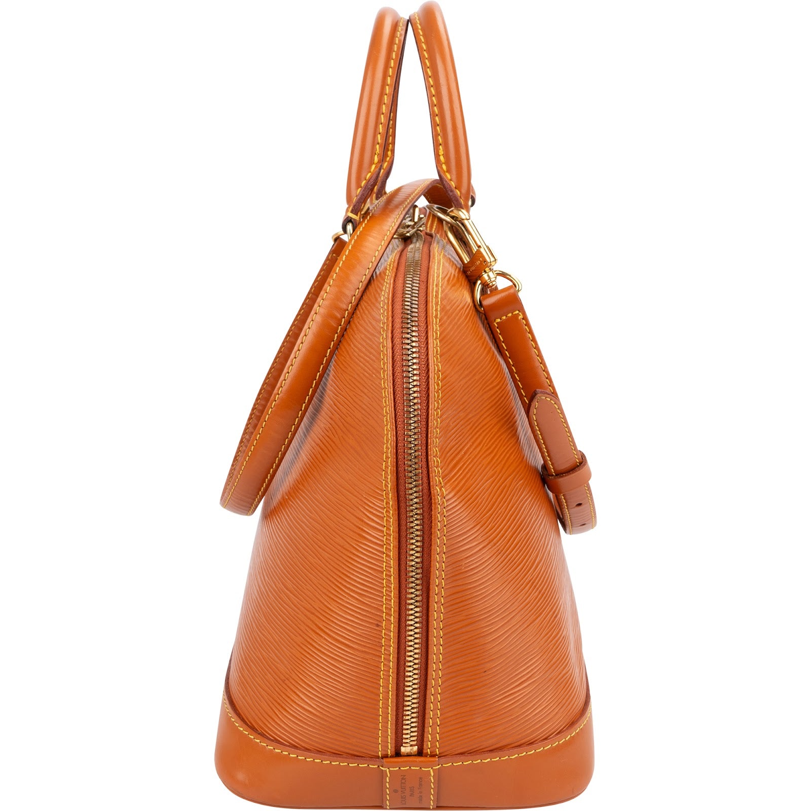 Sac à main Alma PM Louis Vuitton en cuir Epi couleur cognac