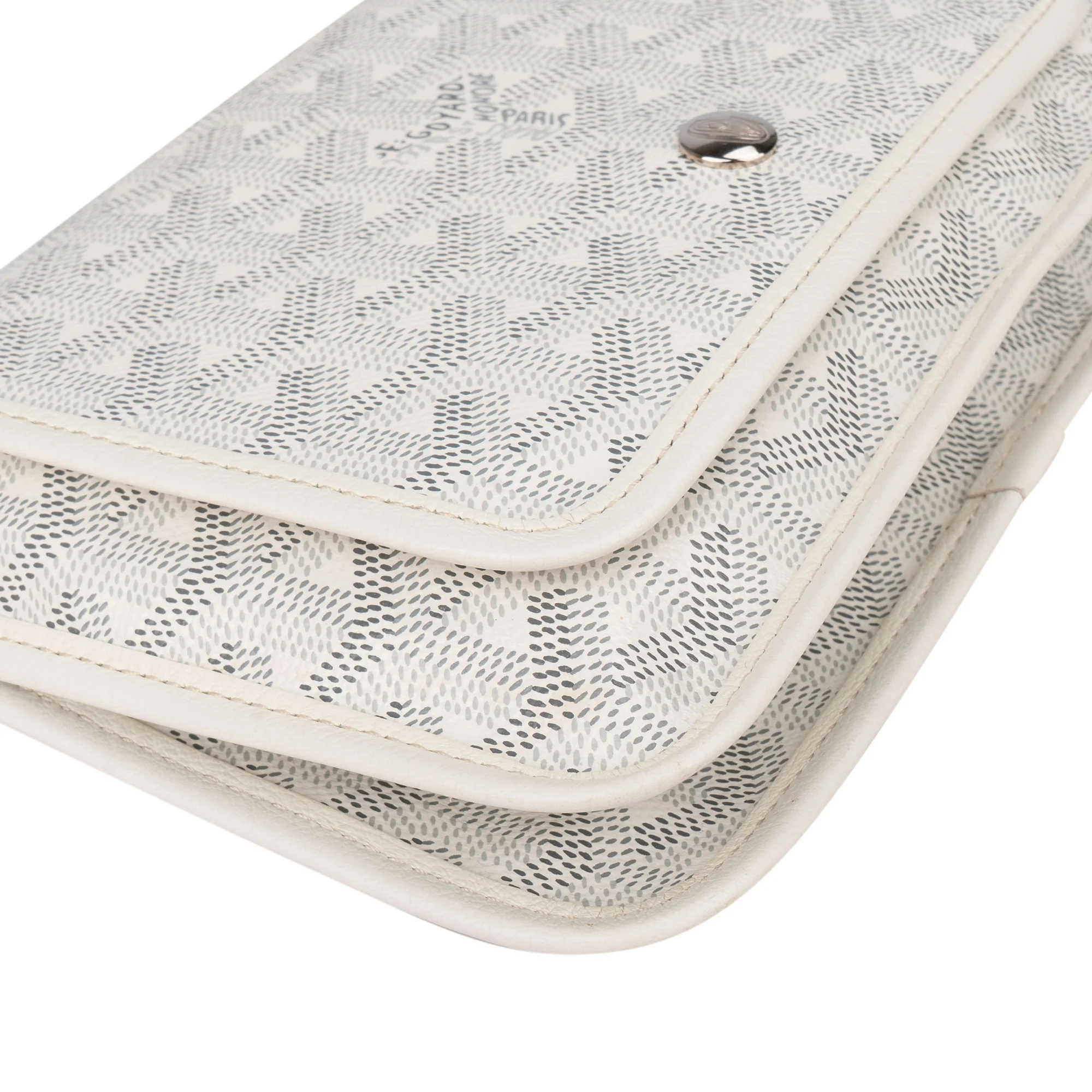 Goyard White Goyardine Monogram Plumet Flat Crossbody