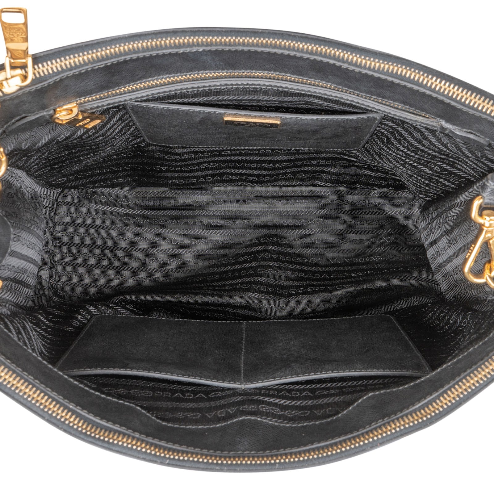 Prada Black Saffiano Leather Galleria Handbag