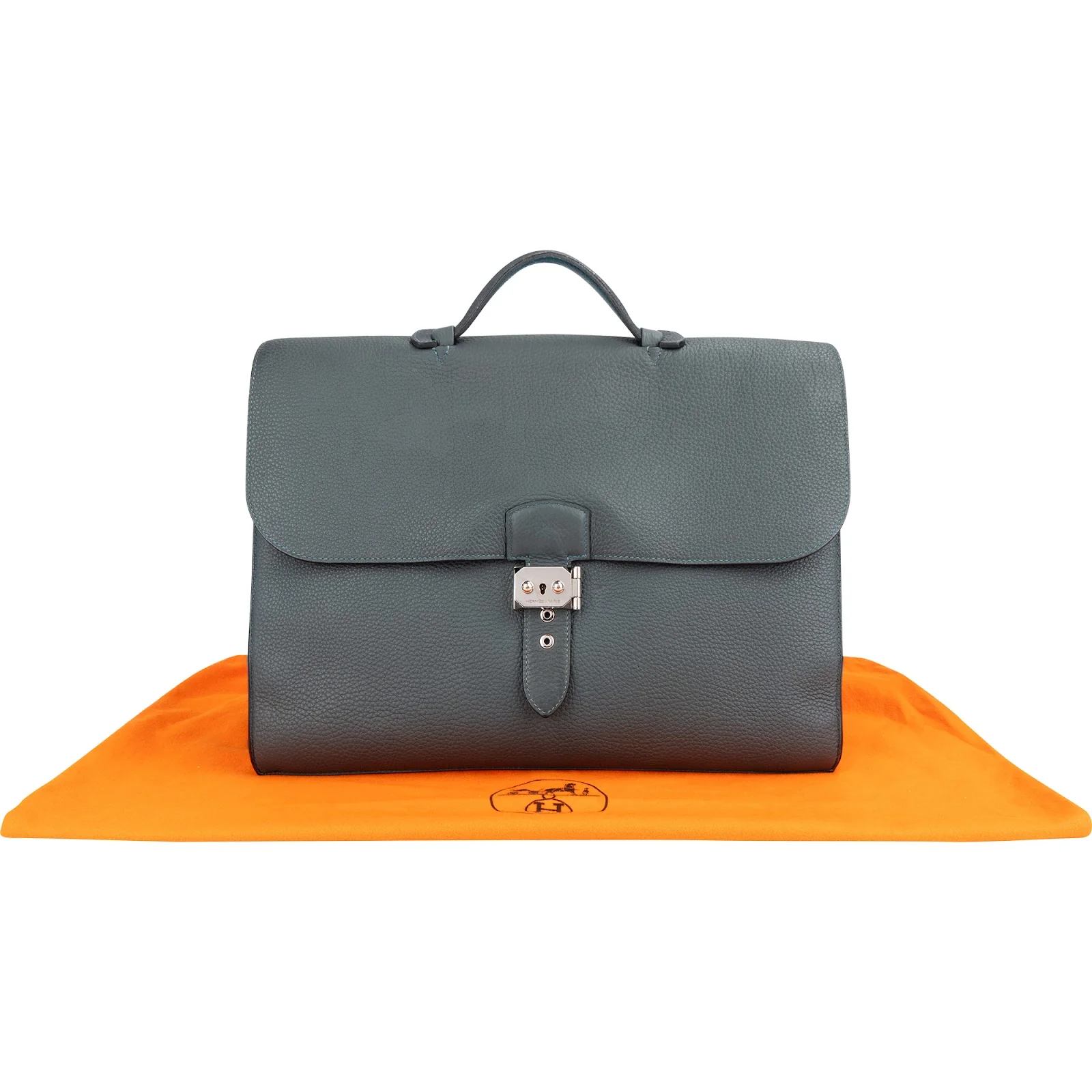 Hermès Gris Togo Leather Sac à Dépêches Business Handbag
