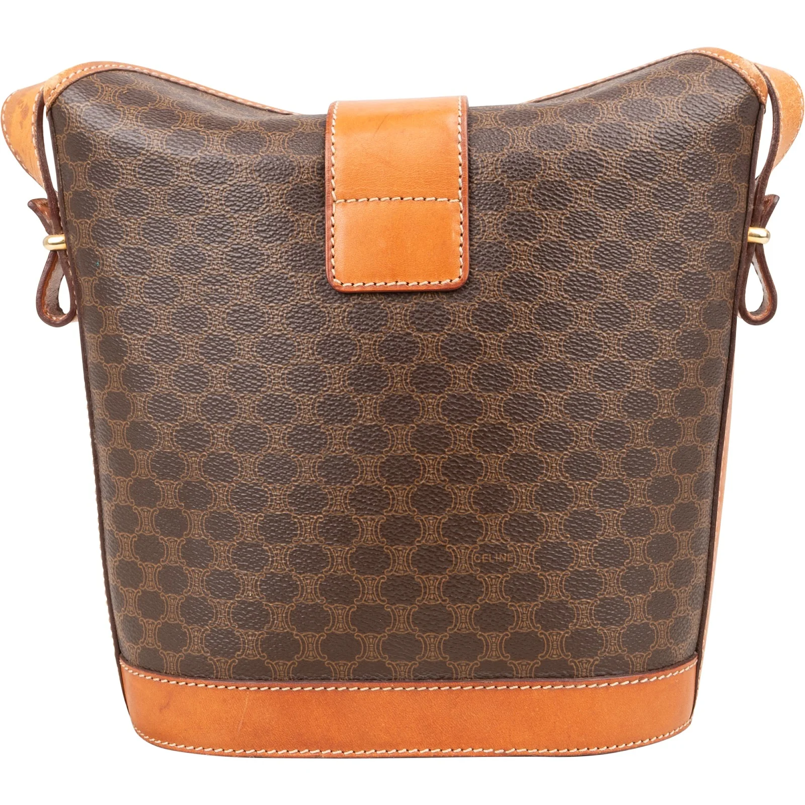 Celine Macadam Mongram Buckle Bucket Crossbody Bag