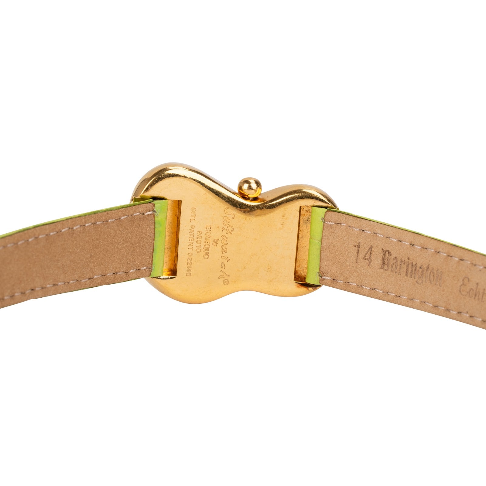 Exaequo Gold Tone Green Leather Soft Damenuhr