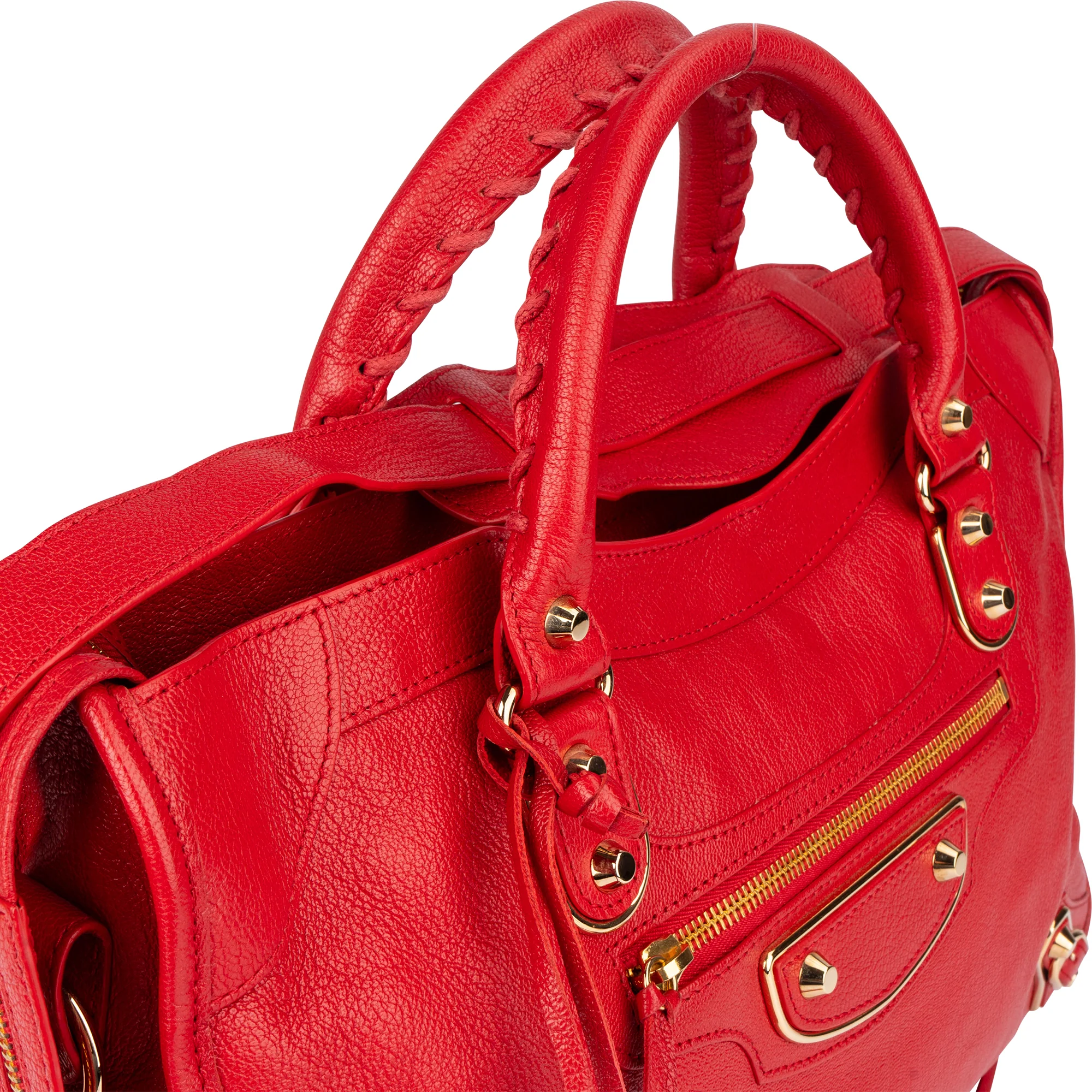 Balenciaga Red Leather City Handbag