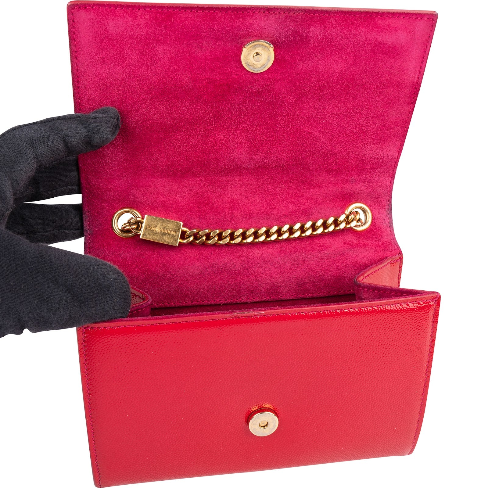 Saint Laurent Patent Leather Kate Chain Crossbody Bag