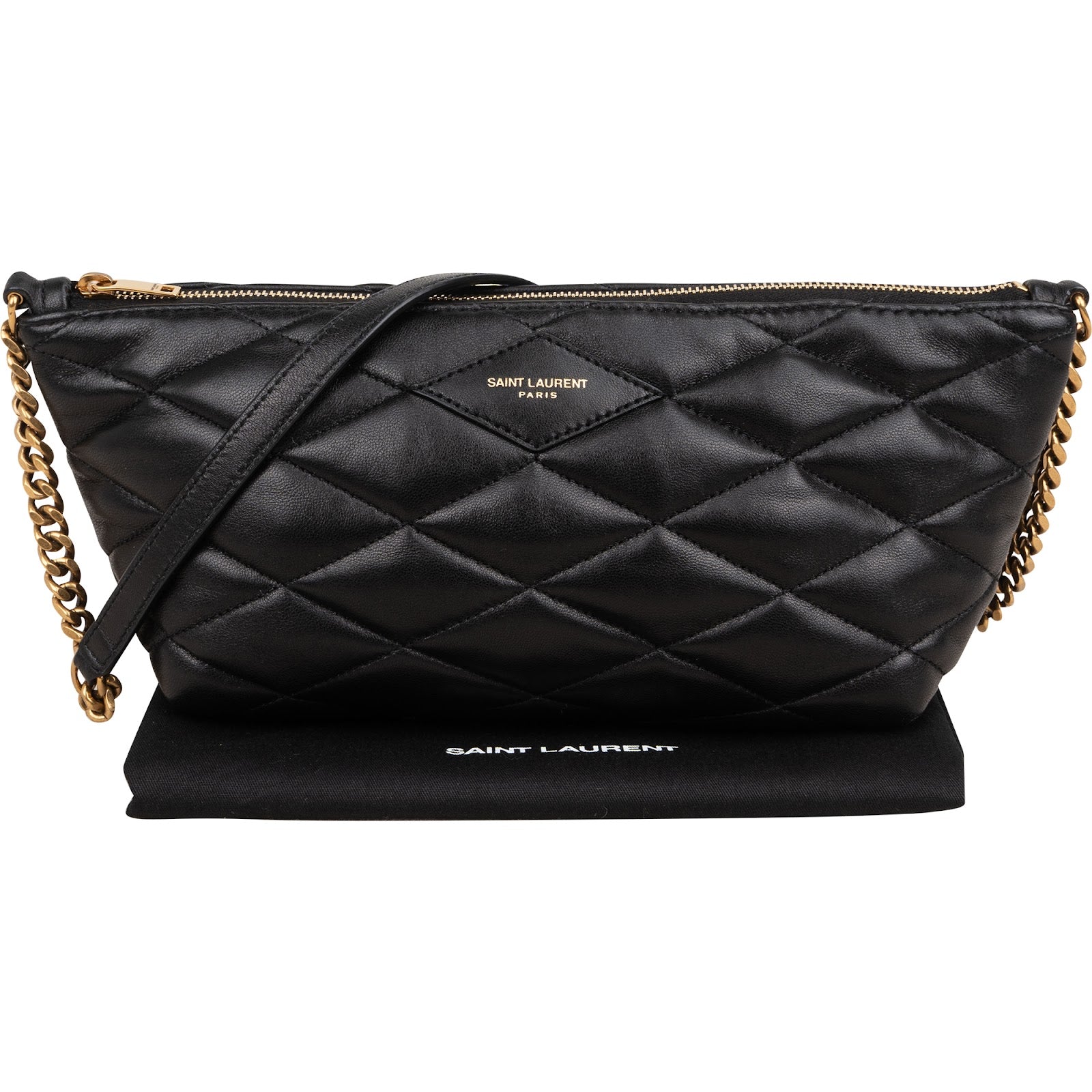 Saint Laurent Quilted Lambskin Sade Pochette