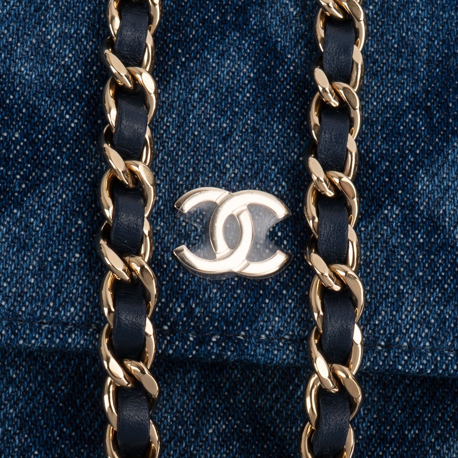 Chanel Denim Wallet on Chain Crossbody Bag