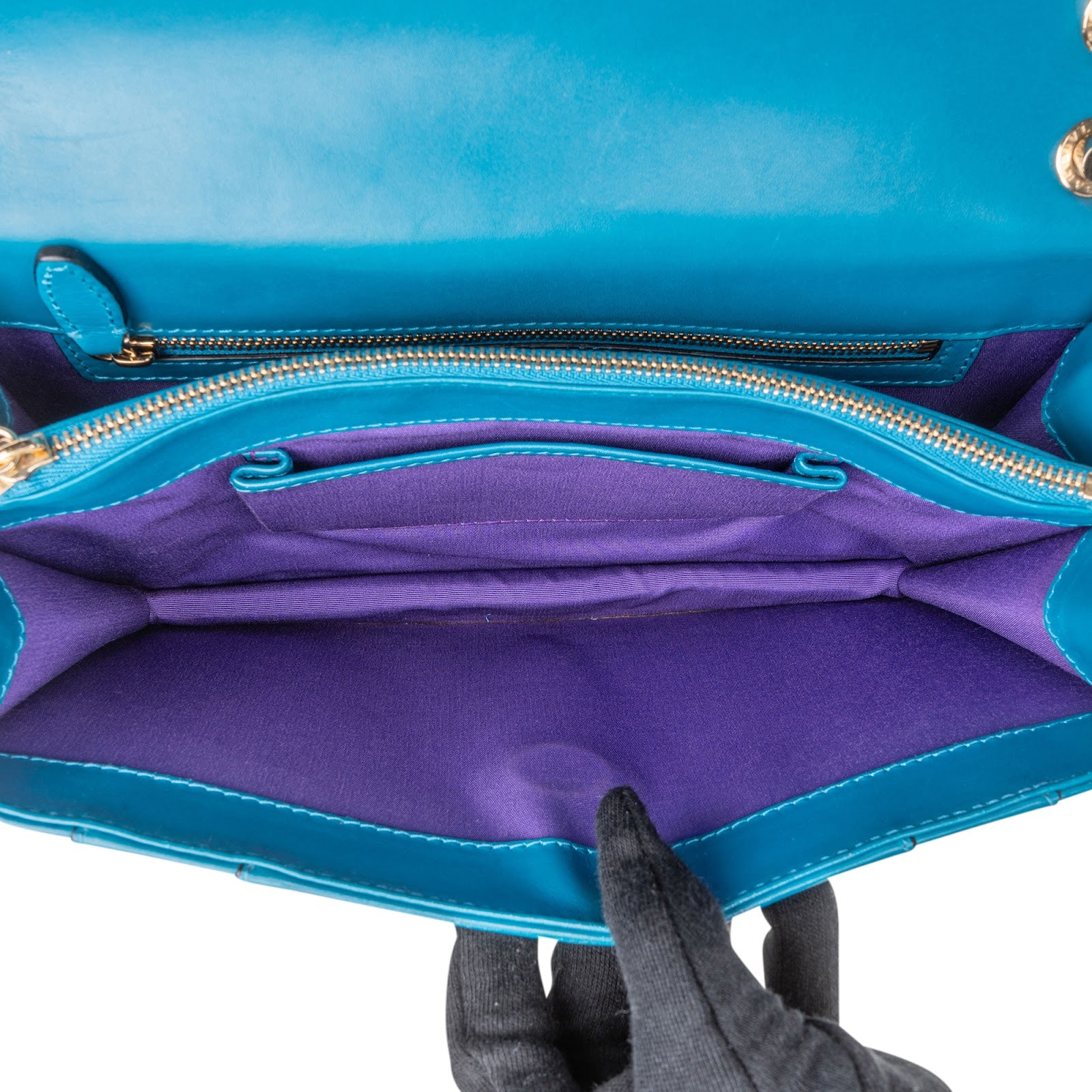 Bvlgari Blue Leather Serpenti Forever Shoulder Bag