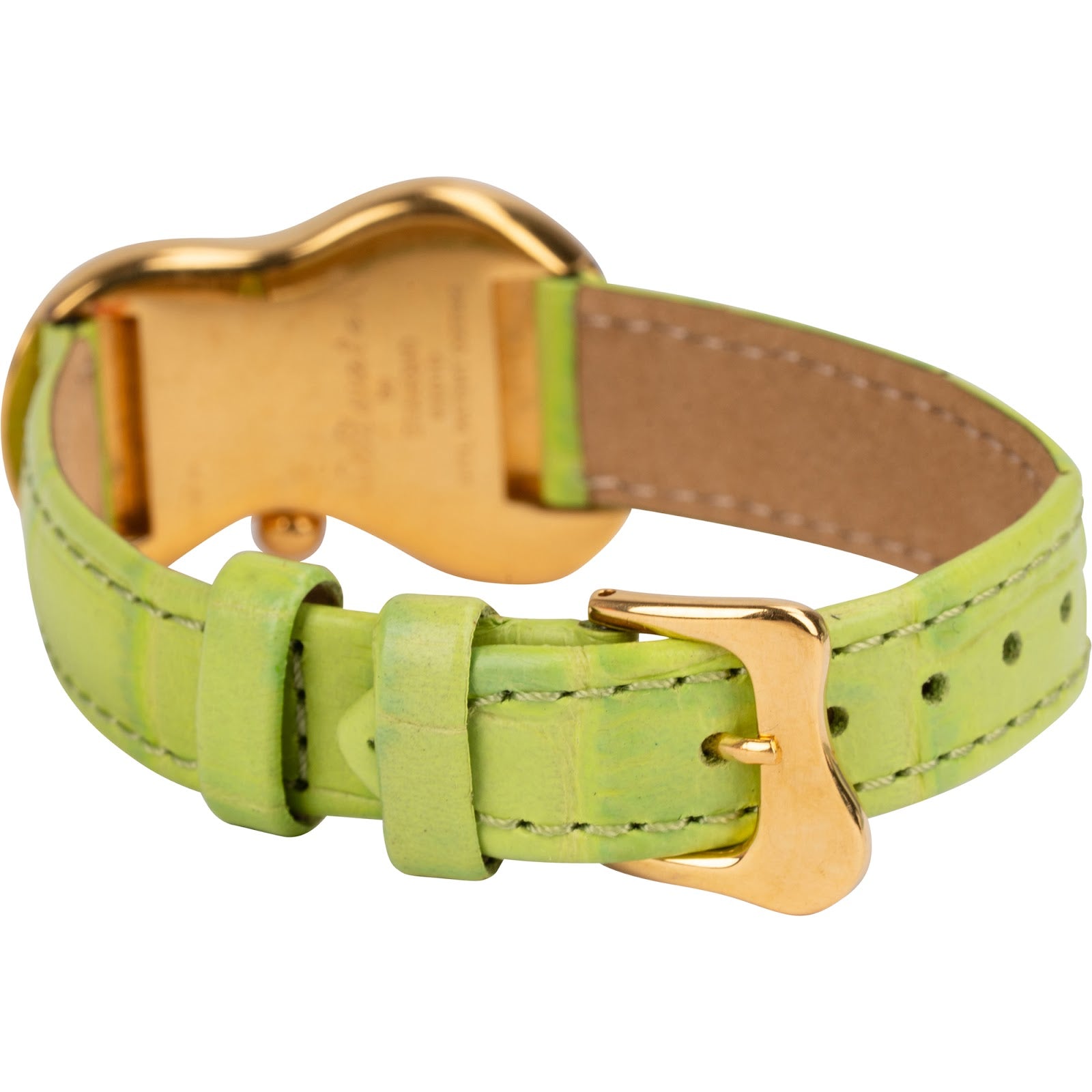 Exaequo Gold Tone Green Leather Soft Damenuhr