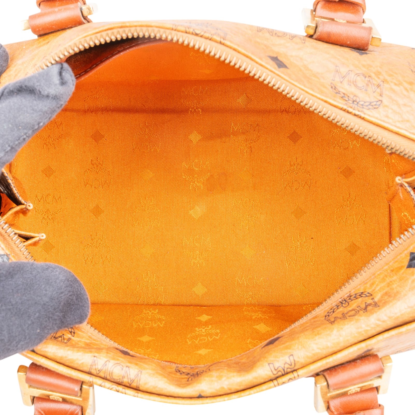 MCM Monogram Visetos Boston Bag