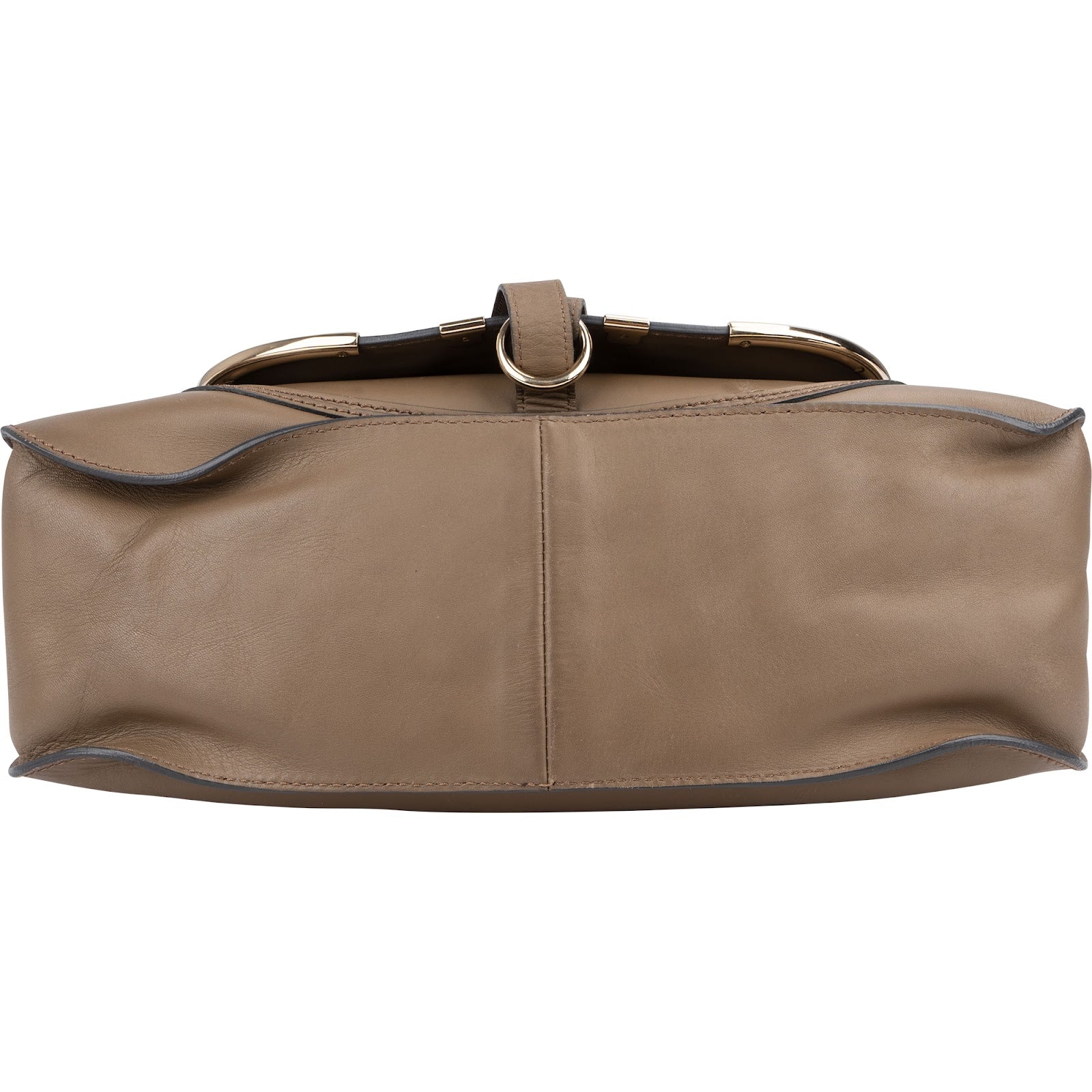 Chloé Taupe Calfskin Marcie Saddle Handbag
