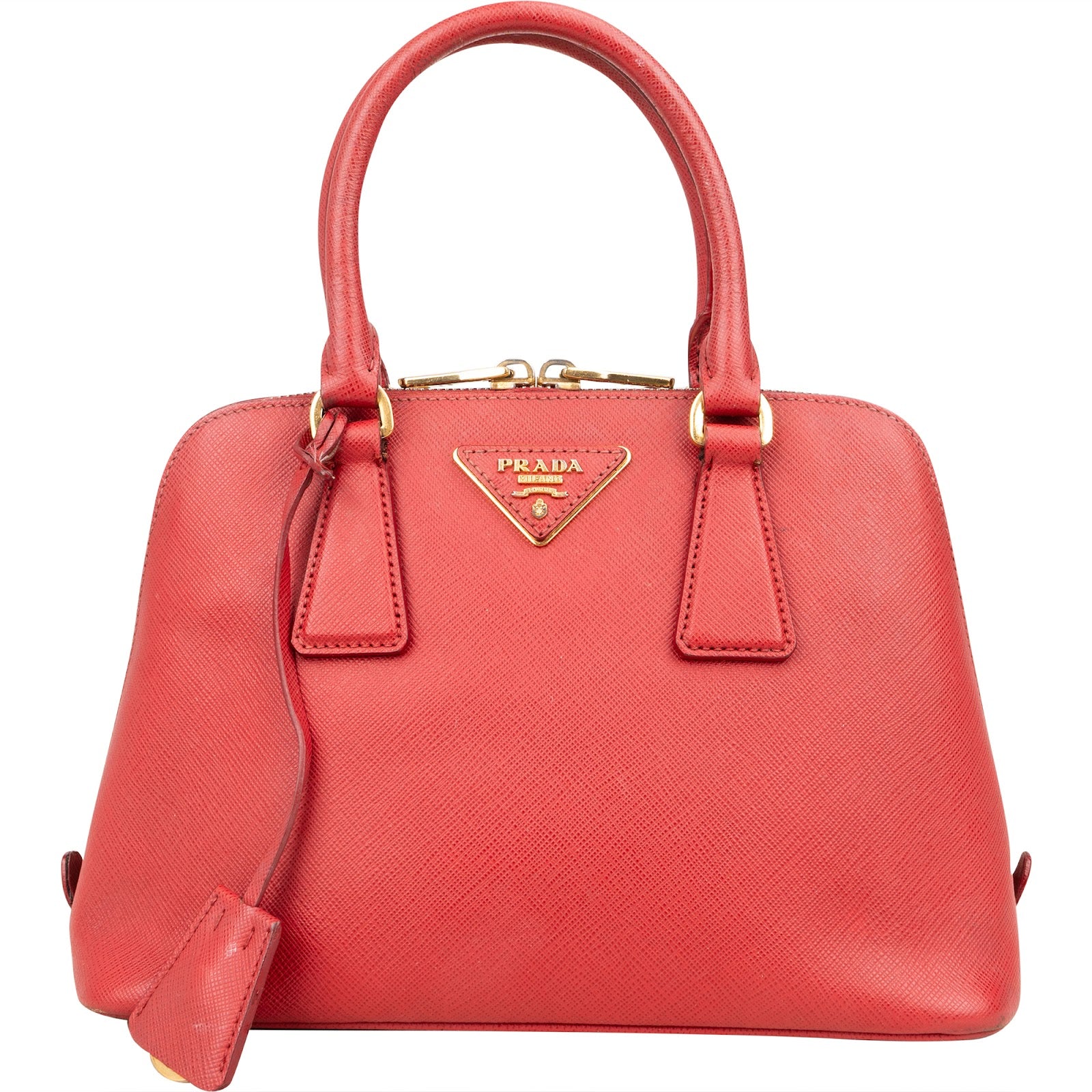 Prada rode Saffiano-leren Promenade-handtas