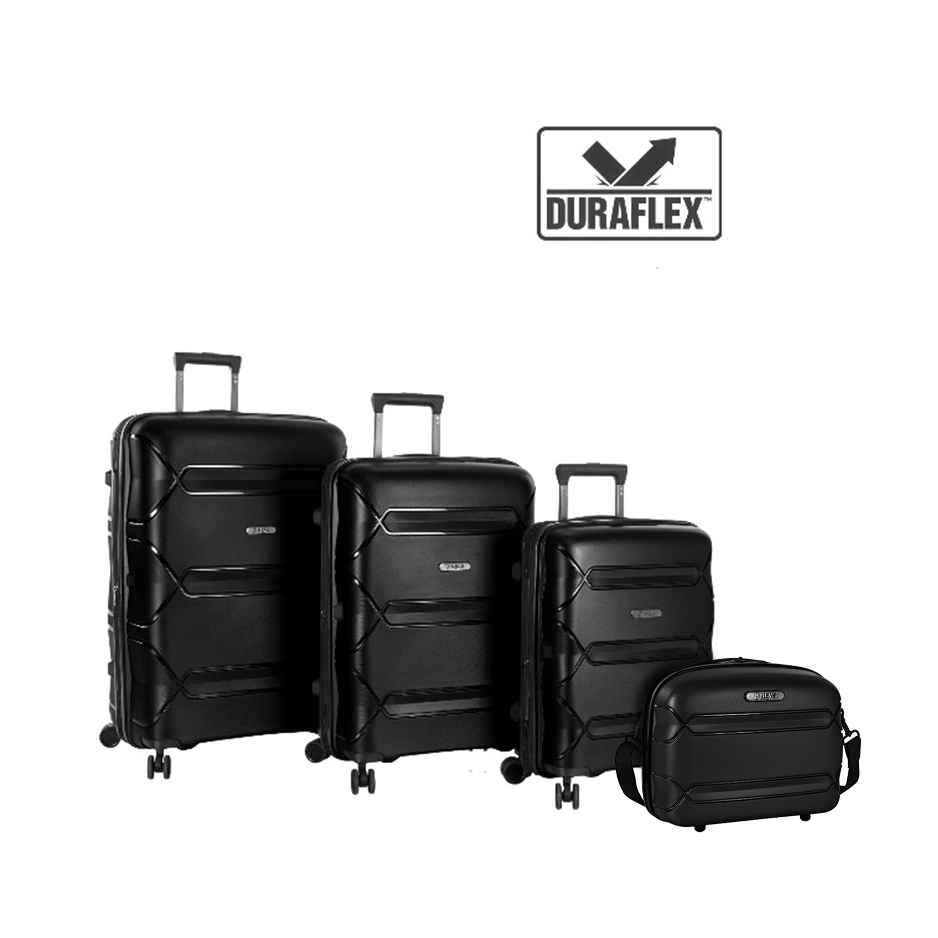 HEYS Milos 4tlg. Kofferset (BC/S/M/L) erweiterbar - Black