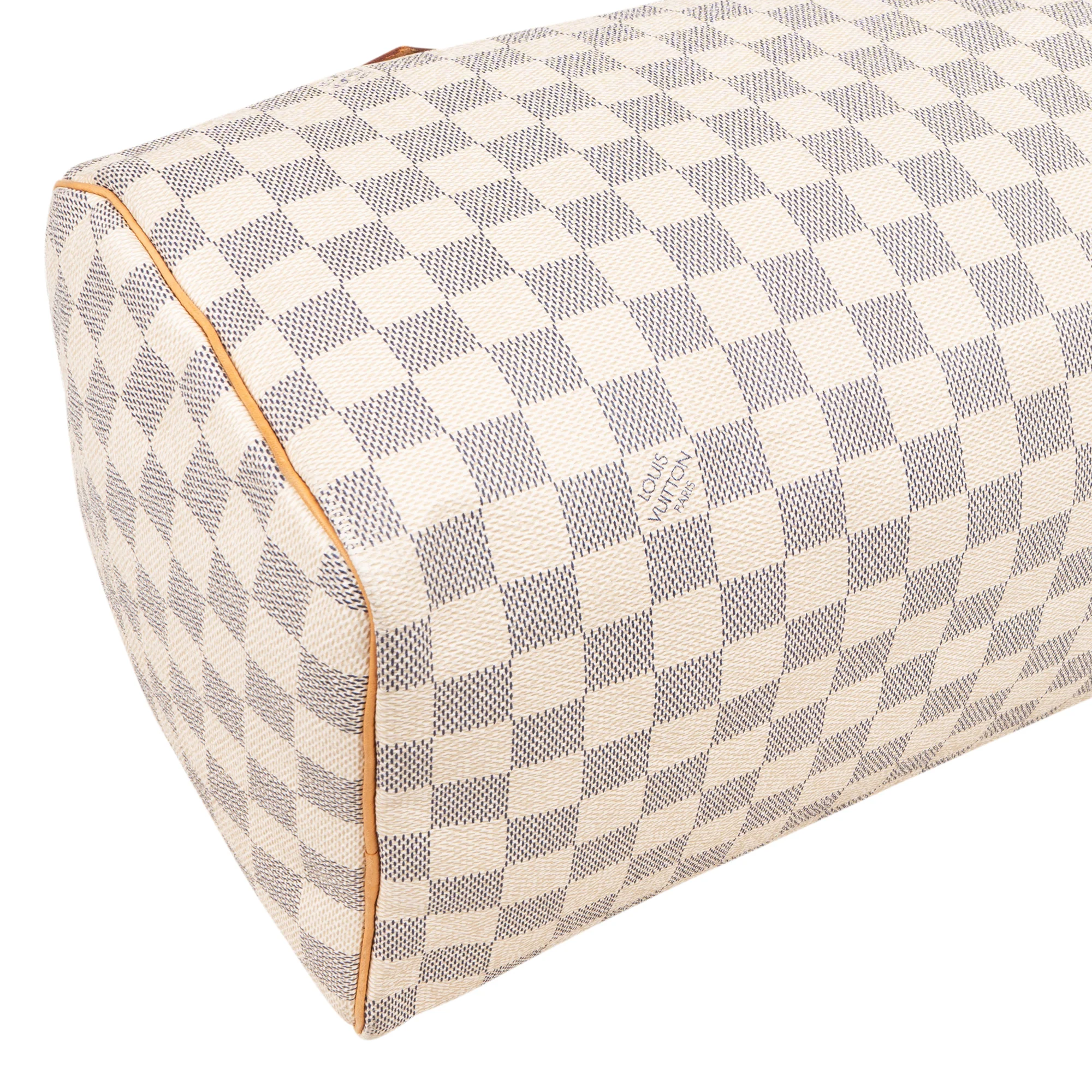 Louis Vuitton Damier Azur Monogram Speedy 30 Boston Bag