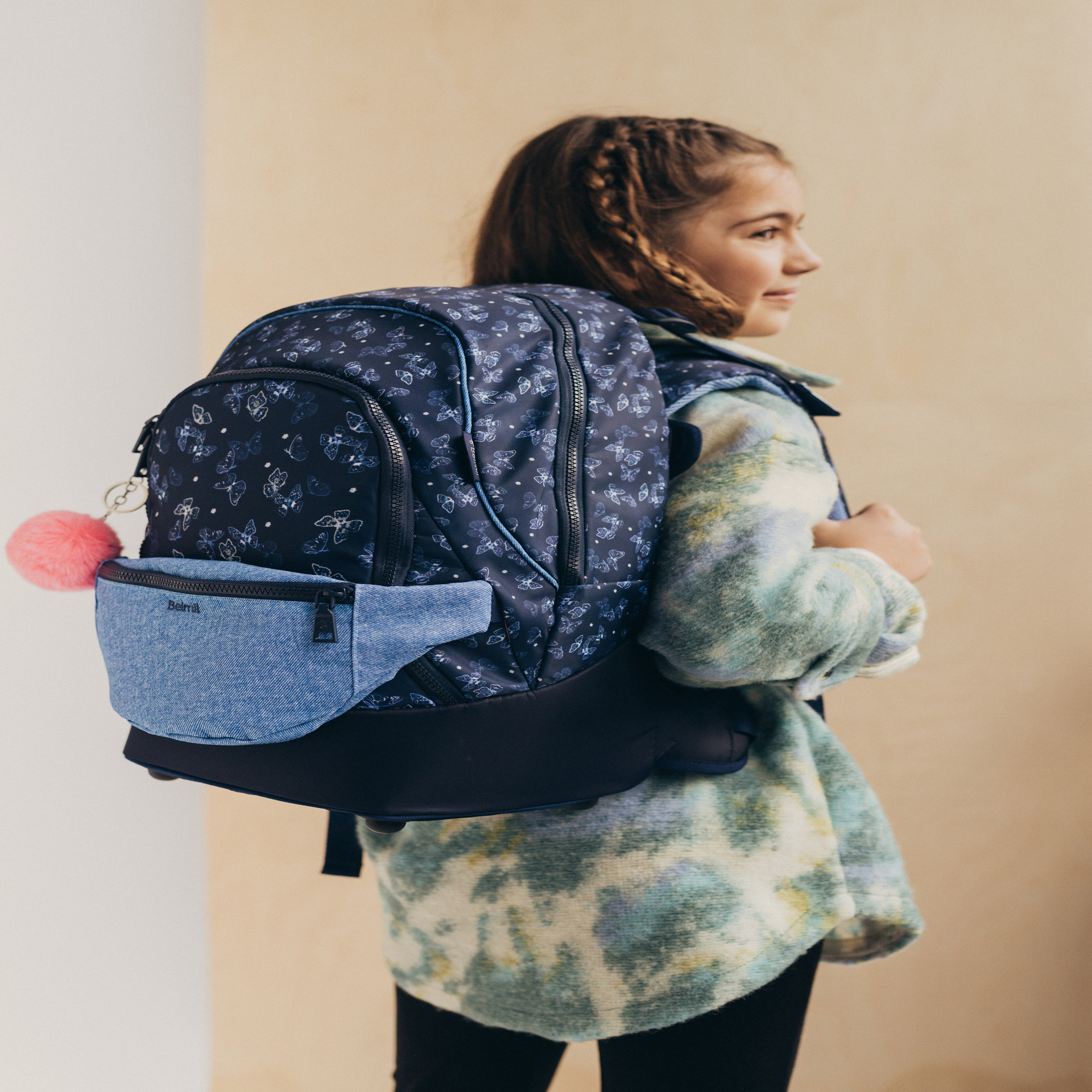 2-IN-1 Schultasche & Gürteltasche 2-teilig - Sapphire