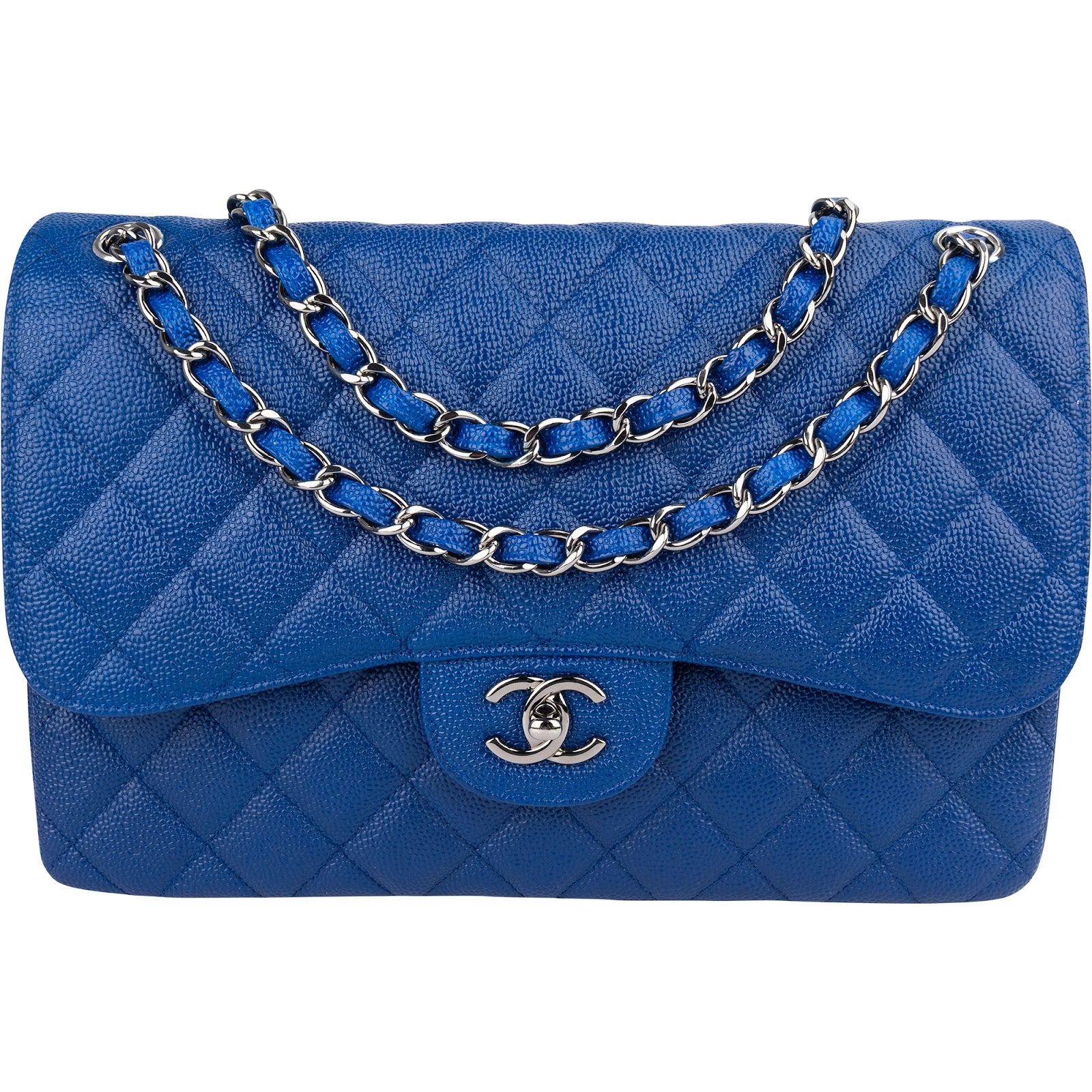 Chanel Quilted Caviar Leather Jumbo Double Flap Crossbody Bag