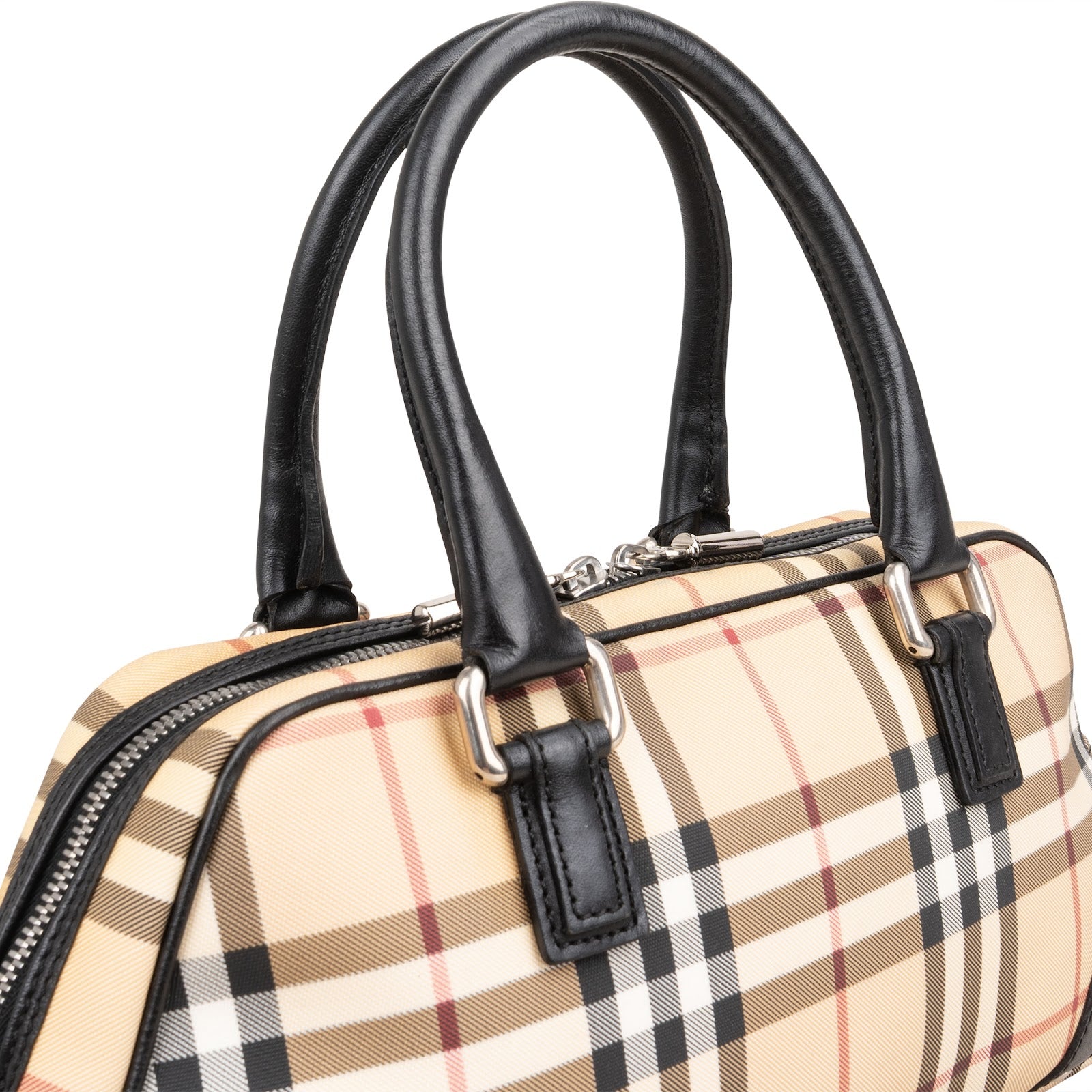 Burberry Nova-Check Monogram Boston Handbag