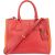 Prada Bicolor Saffiano Leather Galleria Handbag