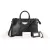 Balenciaga Black Leather Marble Padlock Tote Shoulder Bag
