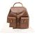 Gucci Brown Pebbled Leather Bamboo Drawstring Backpack