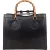 Gucci Black Leather Bamboo Handle Handbag