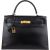 Hermès Noir Boxcalf Leather Kelly 32 Handbag