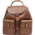 Gucci Brown Pebbled Leather Bamboo Drawstring Backpack