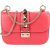 Valentino Garavani Pink Leather Rockstud Glam Lock Crossbody Bag