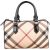 Burberry Nova-Check Monogram Patent Leather Nova Check Small Boston Bag Handbag