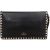 Valentino Garavani Black Leather Rockstud Flap Clutch