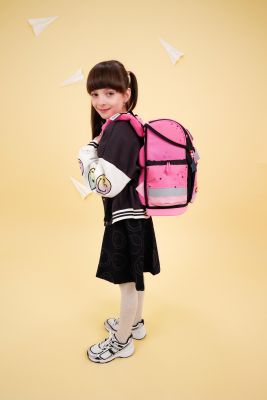 Classy Plus 5-piece satchel set with chest strap - Pink Black