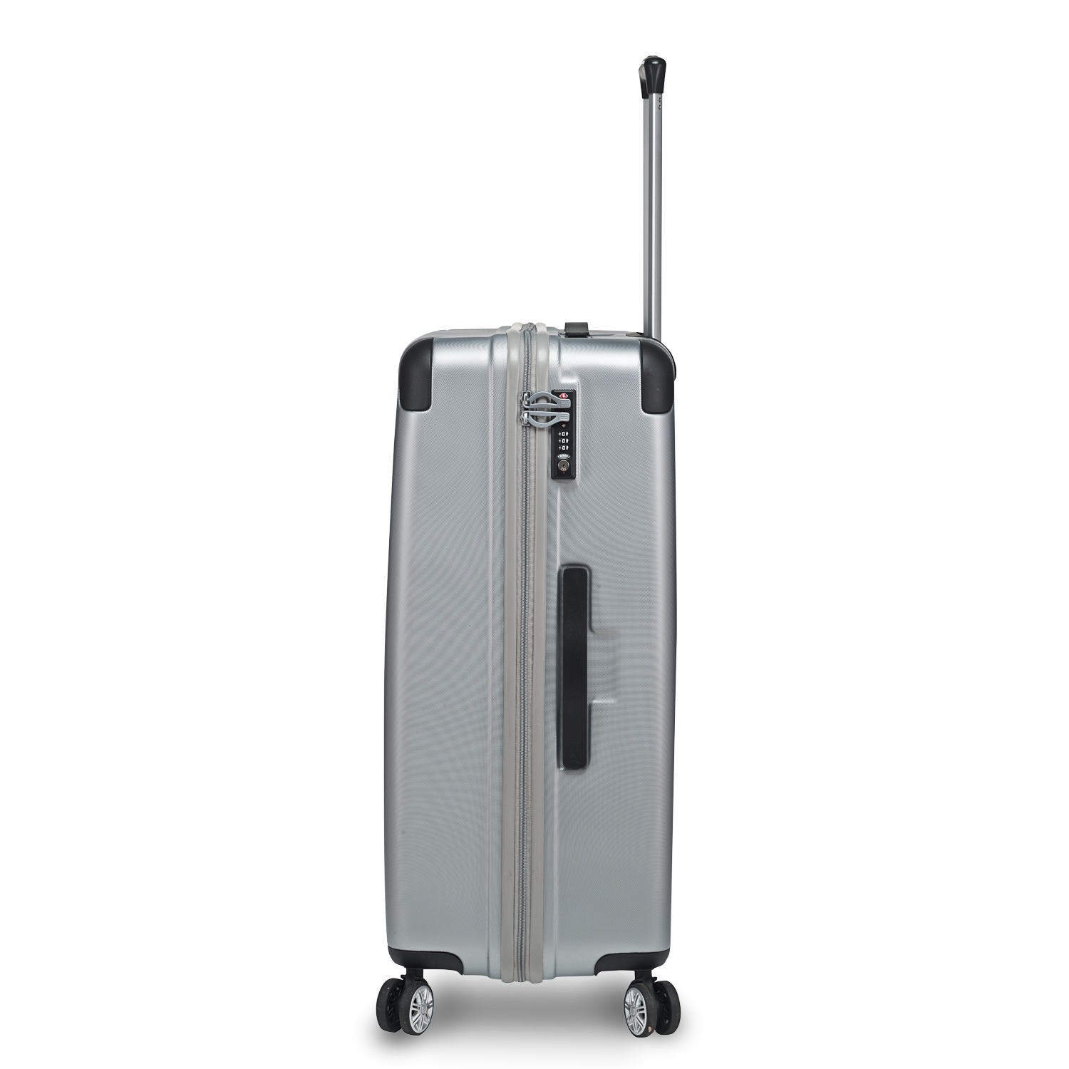 Hartschalen-Koffer L mit 4 Rollen, 76 cm, 110 Liter Stripe - Silber